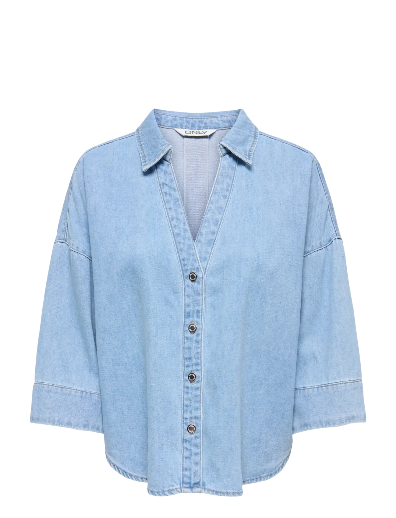 ONLY Onlmontes 3/4 Dnm Shirt Gua Blau - S - Damen