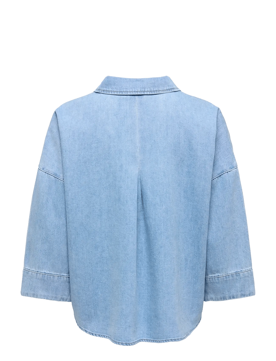 ONLY - ONLMONTES 3/4 DNM SHIRT GUA - denimskjorter - light blue denim - 2