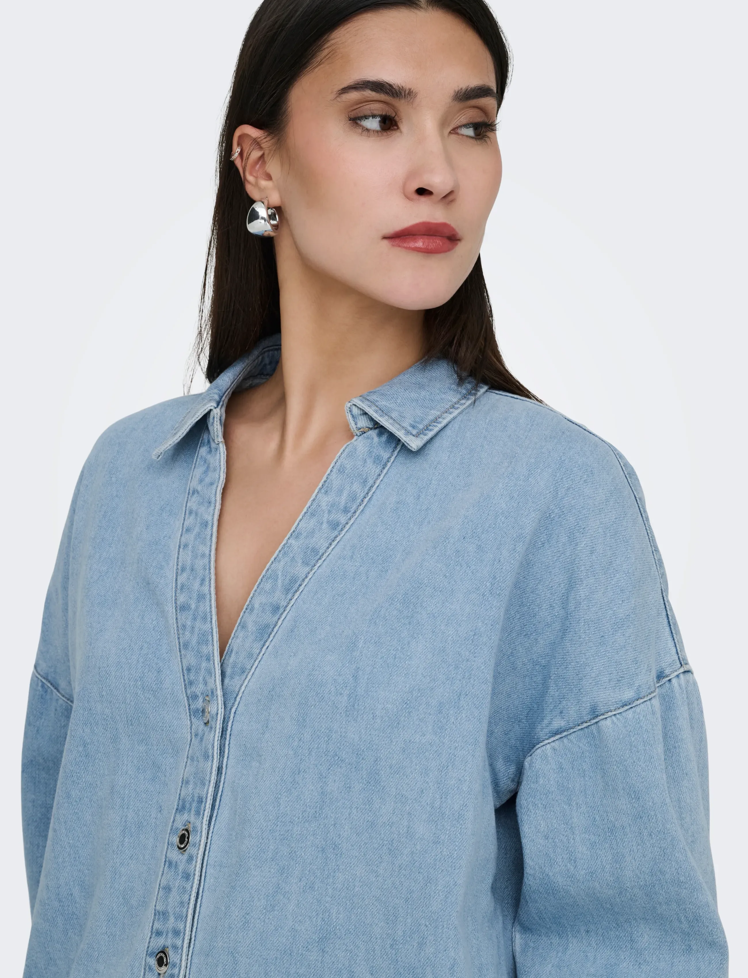 ONLY - ONLMONTES 3/4 DNM SHIRT GUA - denimskjorter - light blue denim - 5