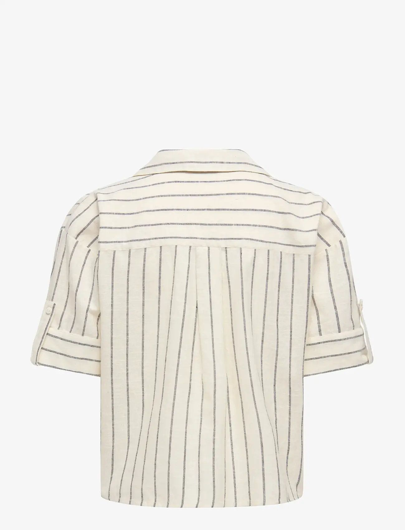 ONLY - ONLTIZANA STRIPE S/S SHIRT WVN NOOS - lühikeste varrukatega särgid - silver lining - 2