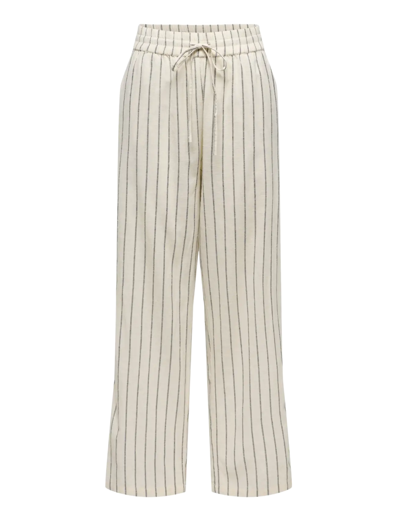 ONLY ONLTIZANA STRIPE LOOSE PANTS WVN NOOS - Bukser - SILVER LINING / cream