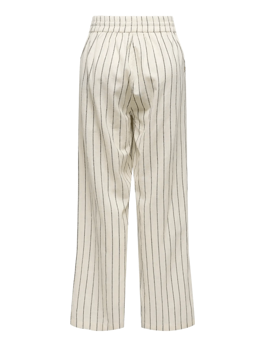 ONLY - ONLTIZANA STRIPE LOOSE PANTS WVN NOOS - hose mit geradem bein - silver lining - 1