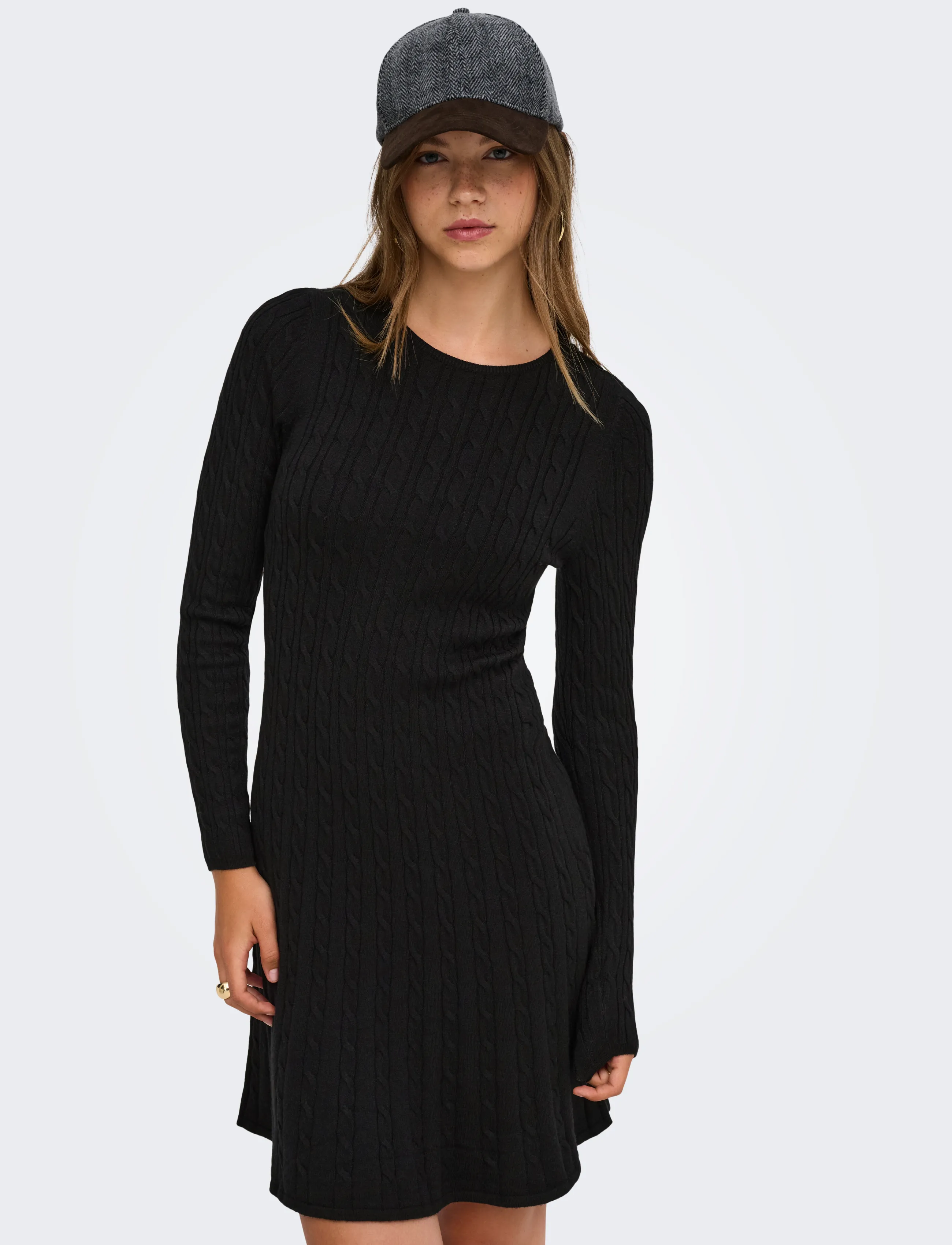 ONLY Onlibi Ls O-Neck Cable Dress Cc Knt stickade klänningar dam – bild 6