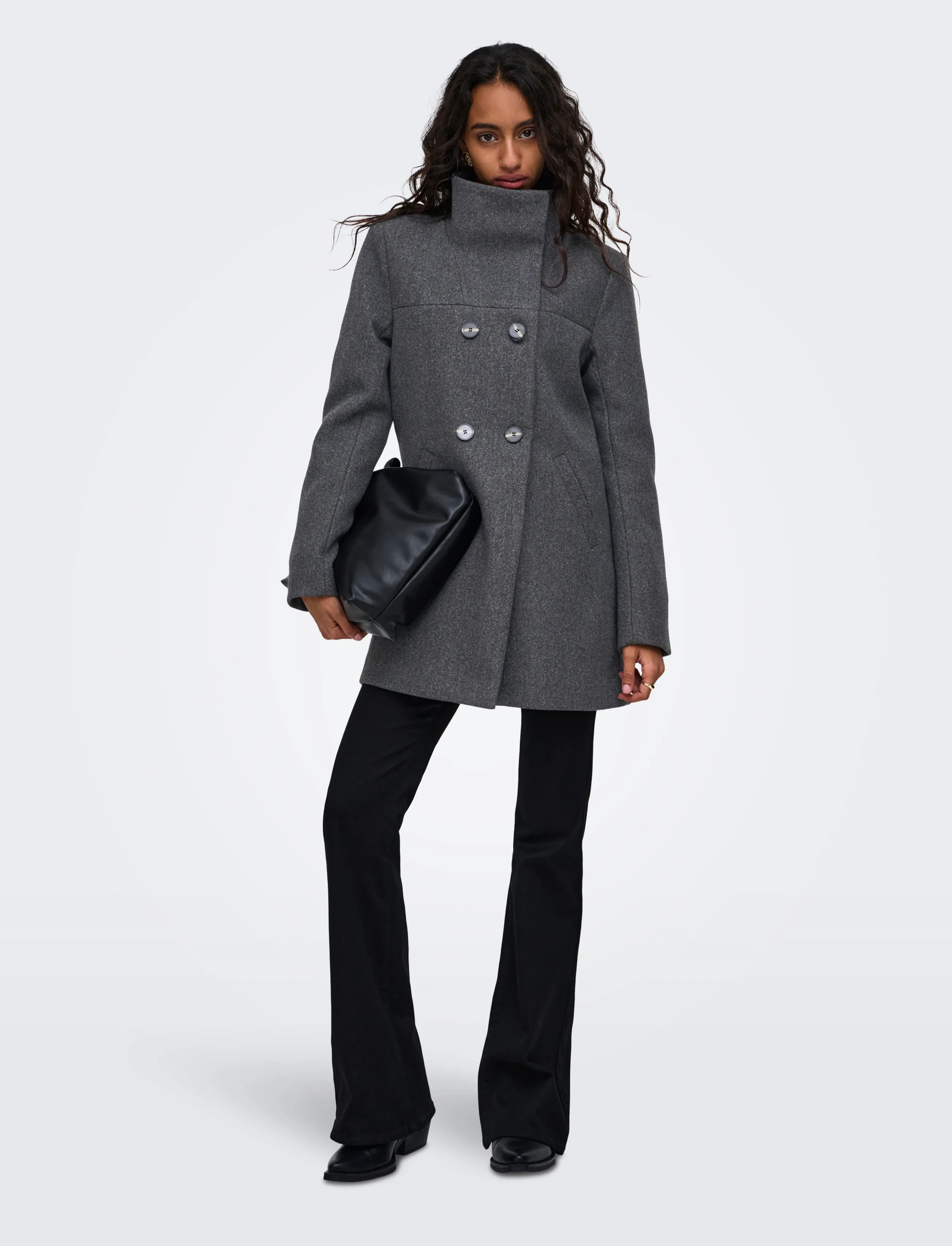 ONLY - ONLBLAKE SOPHIA COAT OTW NOOS - coats - dark grey melange - 4