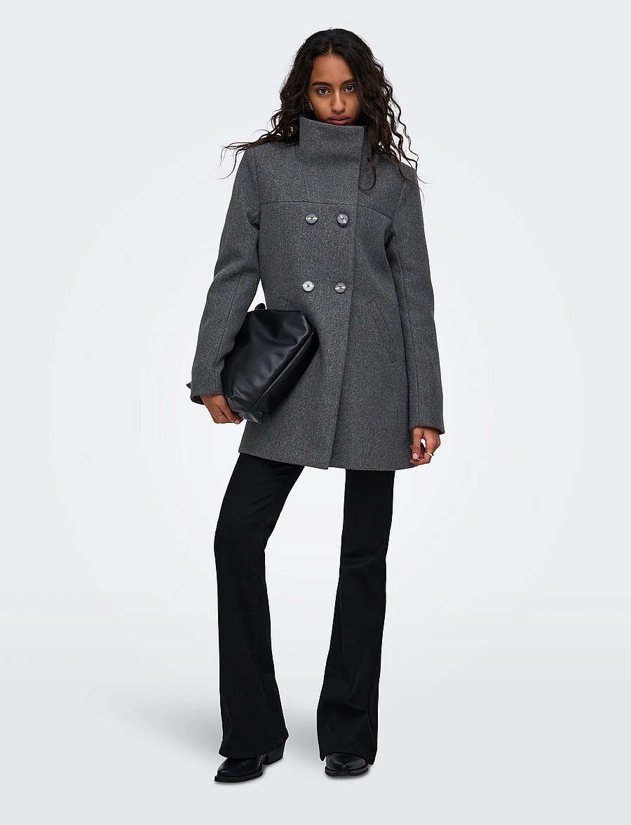 ONLY - ONLBLAKE SOPHIA COAT OTW NOOS - coats - dark grey melange - 4
