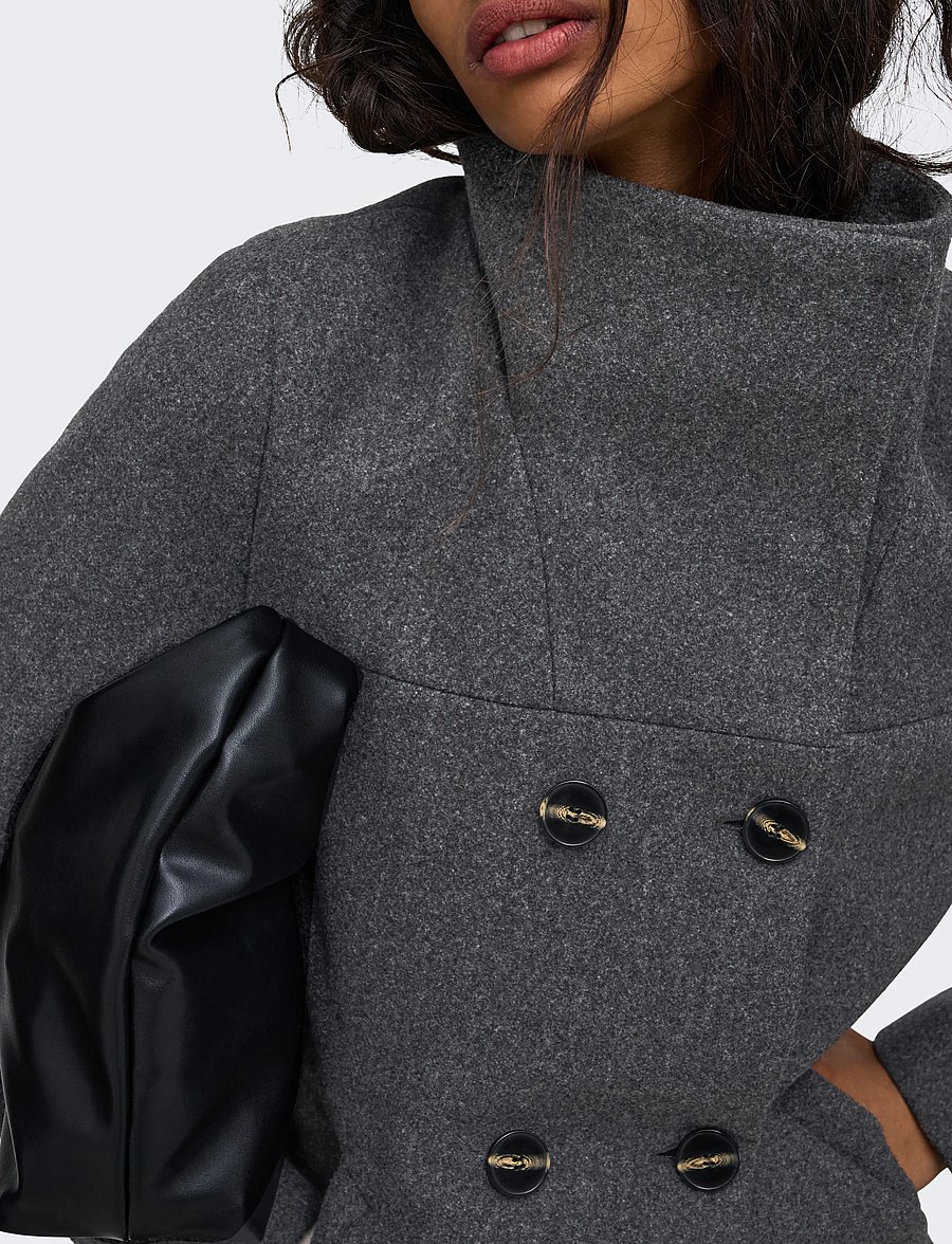 ONLY - ONLBLAKE SOPHIA COAT OTW NOOS - coats - dark grey melange - 5