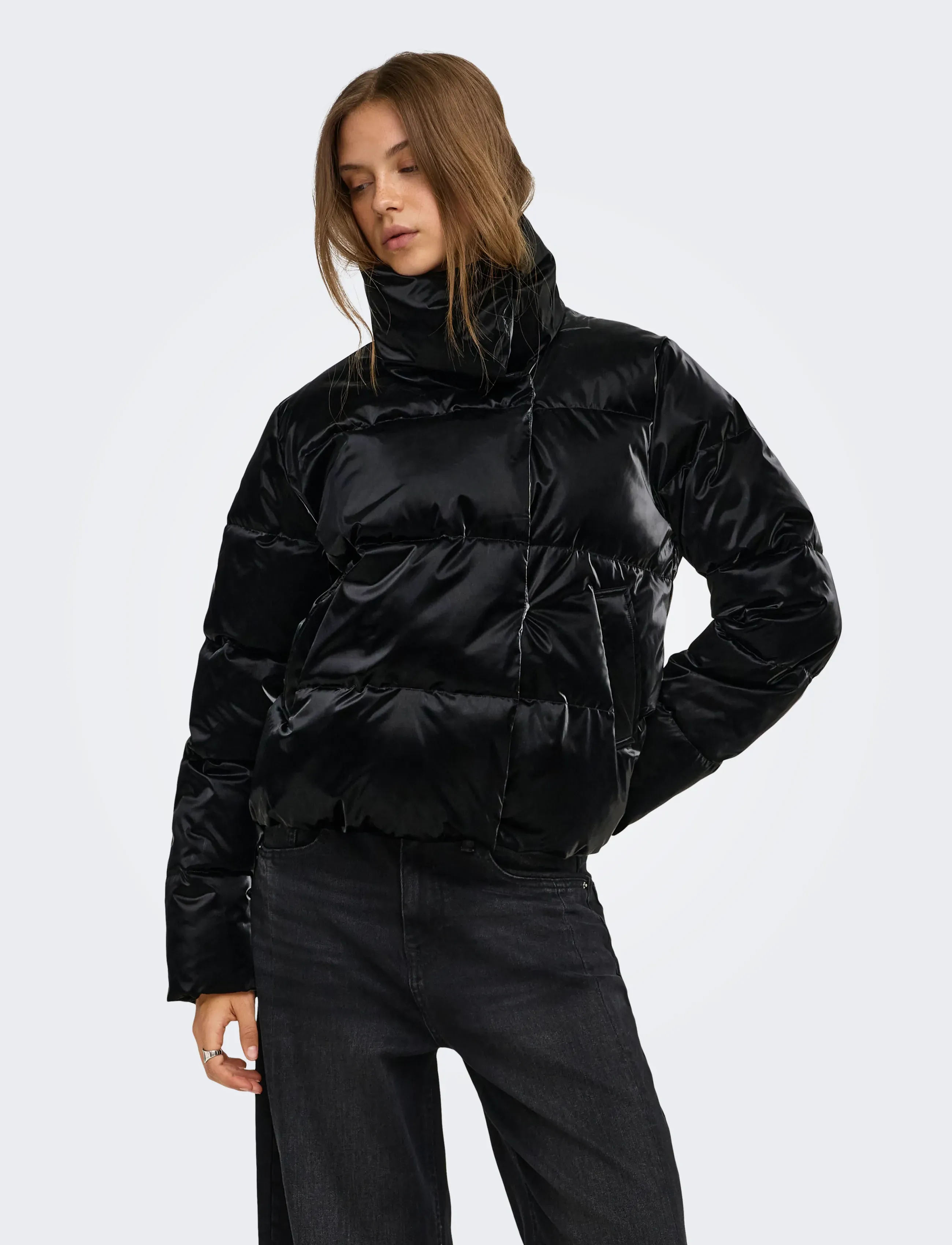 ONLY ONLBERGEN SHINY JACKET CC OTW - Joped - BLACK / black