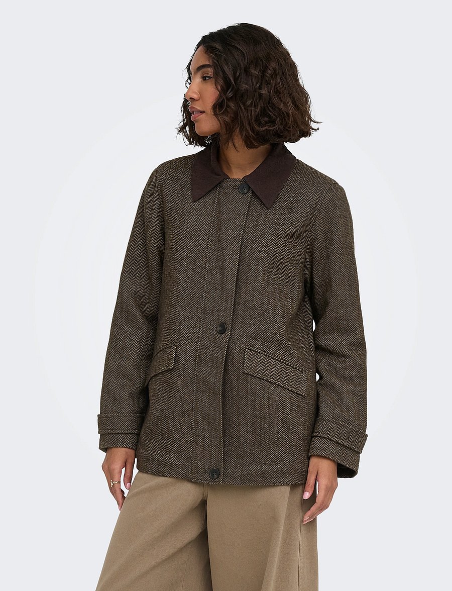 ONLY - ONLBEAU CORD JACKET CC OTW - hot fudge - 0