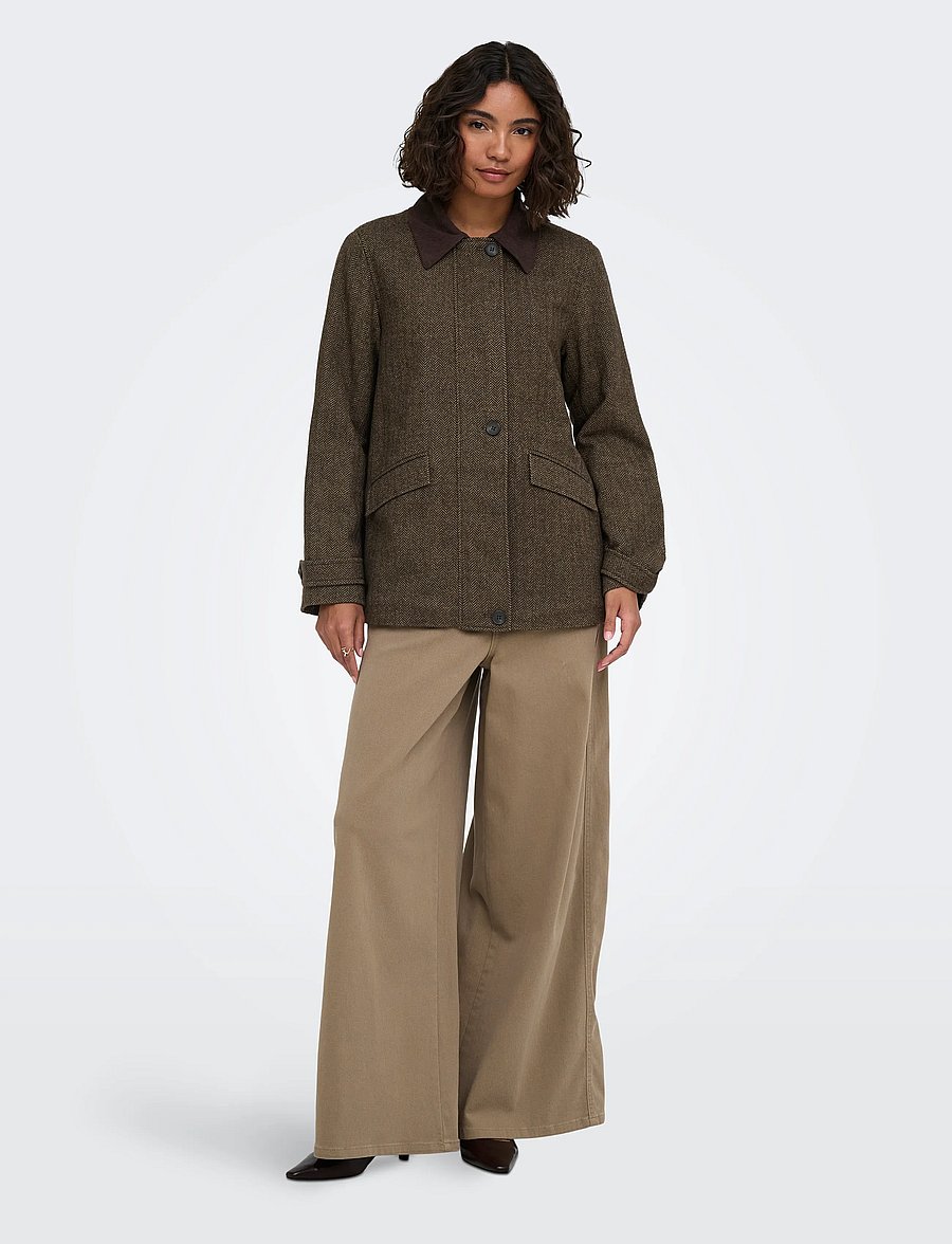 ONLY - ONLBEAU CORD JACKET CC OTW - hot fudge - 4