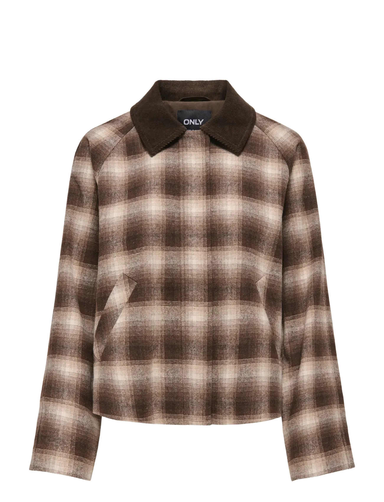 ONLY - ONLKINE CHECKED CORD JACKET CC OTW - winterjacken - chocolate martini - 1