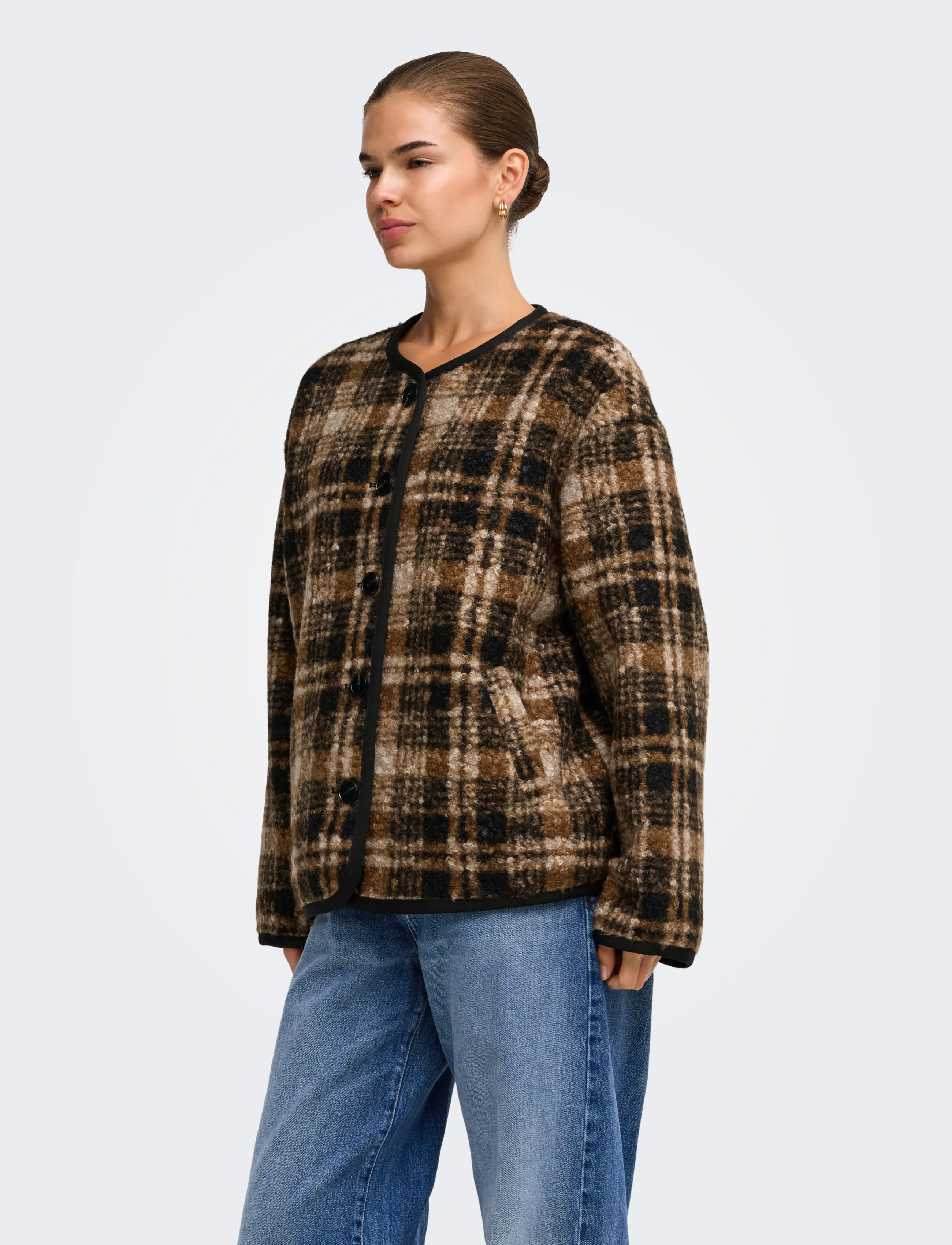 ONLY ONLANNI BOUCLE JACKET CC OTW - Kleidung - TOASTED COCONUT / brown
