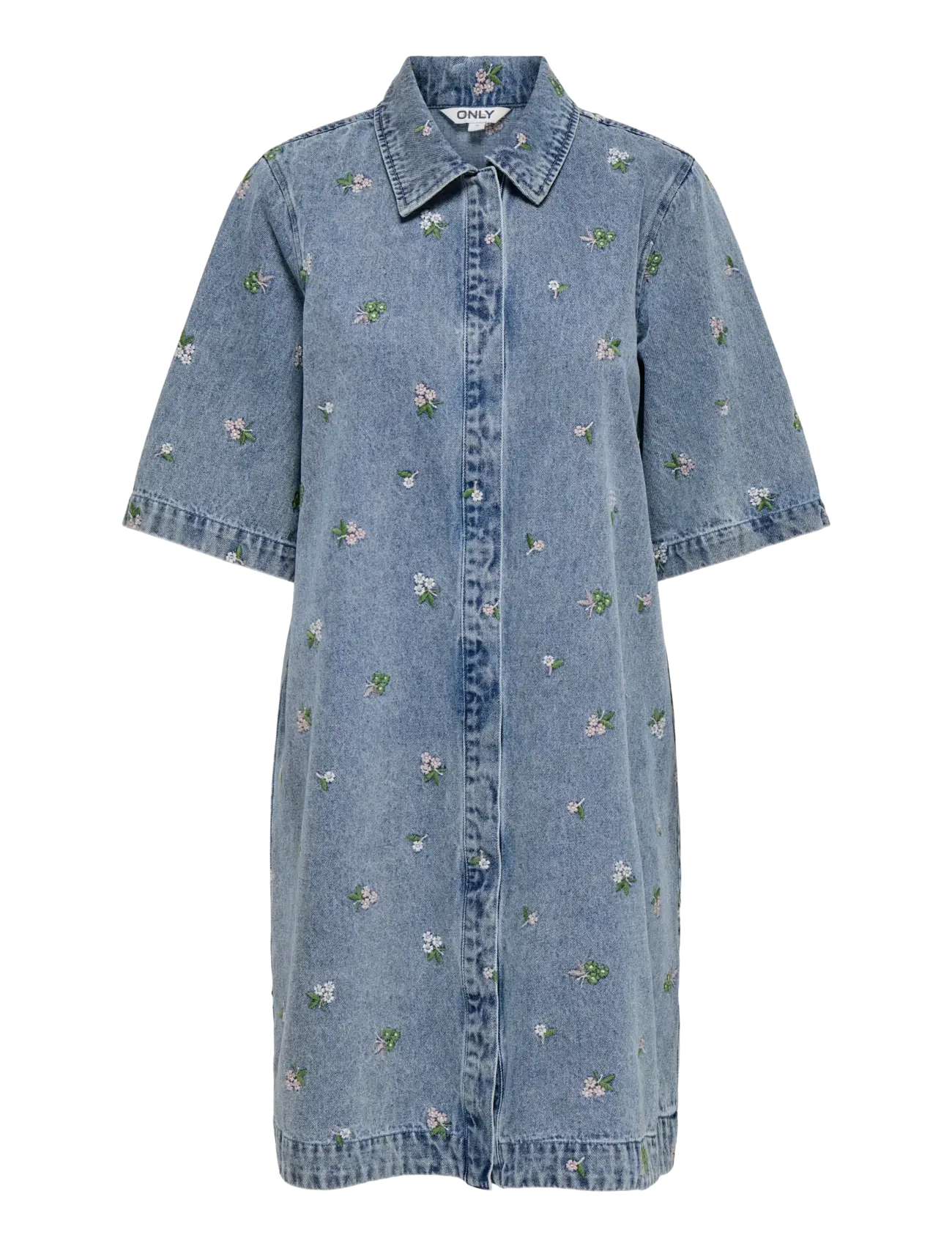 ONLY ONLVERA-BELLE S/S FLOWER DRESS DNM YOR - ONLY - LIGHT BLUE DENIM / blue