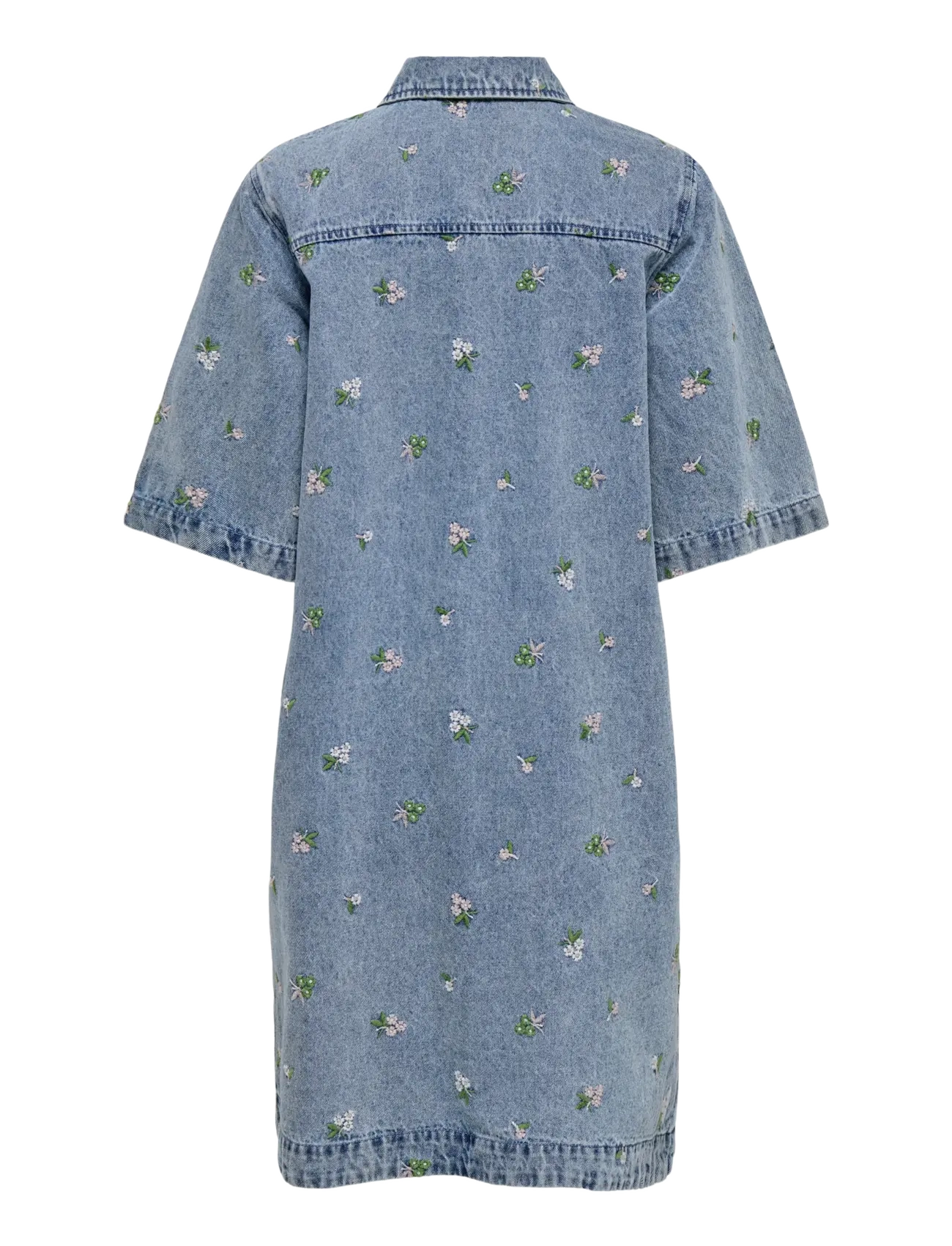 ONLY - ONLVERA-BELLE S/S FLOWER DRESS DNM YOR - light blue denim - 1