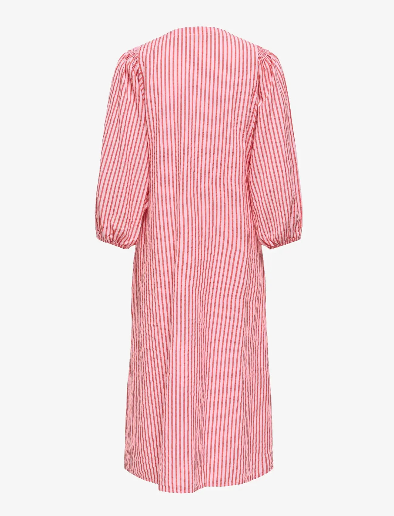 ONLY - ONLROLLY L/S MIDI STRIPE DRESS CS WVN - midi kjoler - high risk red - 1