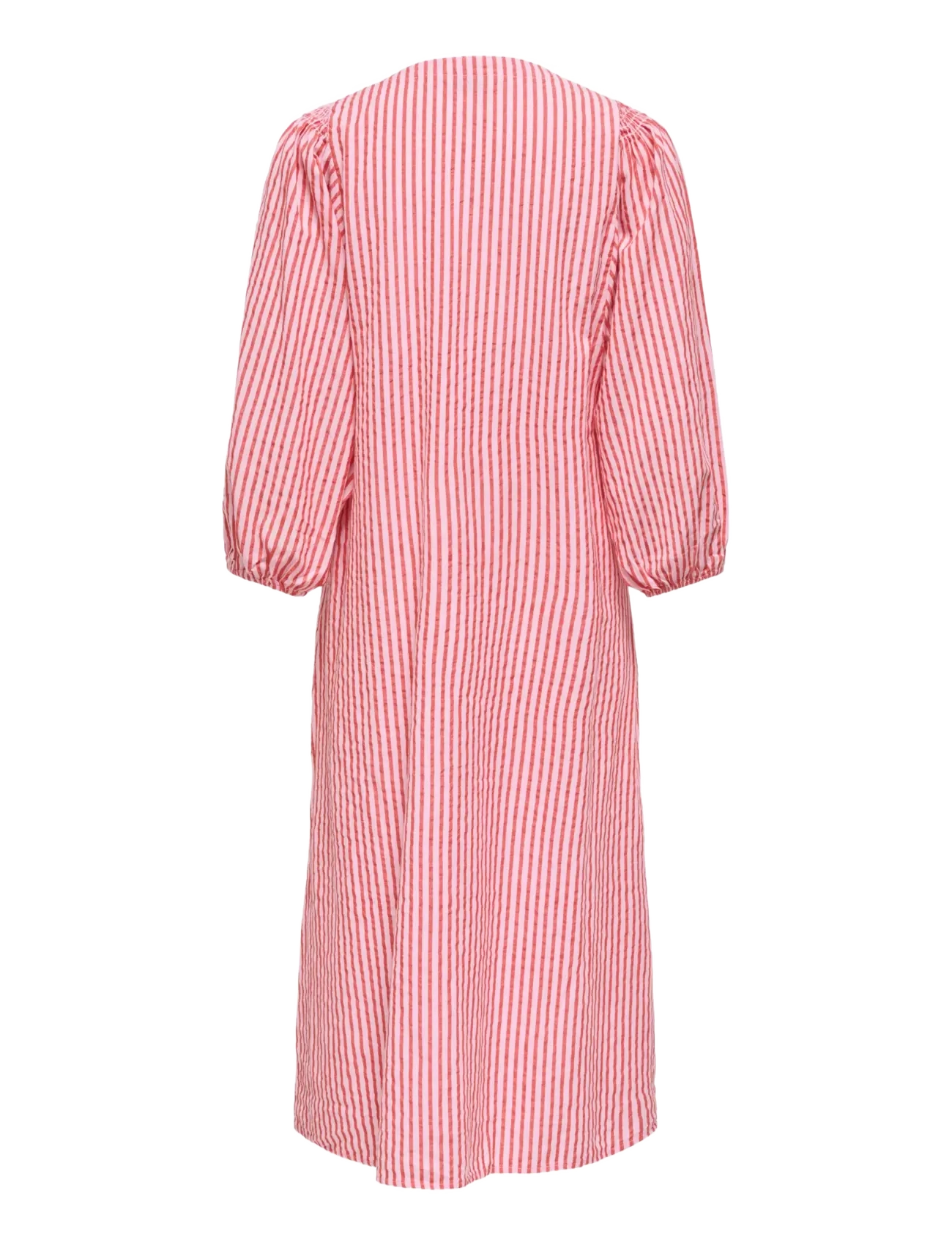 ONLY - ONLROLLY L/S MIDI STRIPE DRESS CS WVN - midi kjoler - high risk red - 1