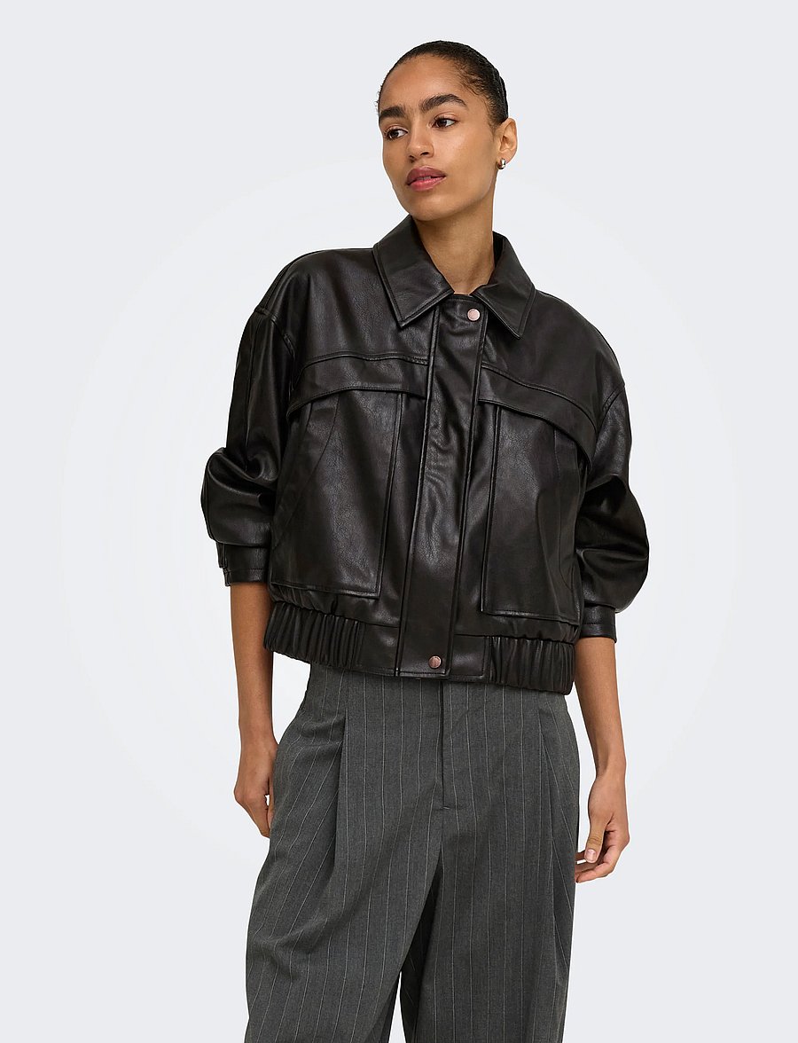 ONLY - ONLMELLE FAUX LEATHER JACKET OTW - chocolate torte - 0