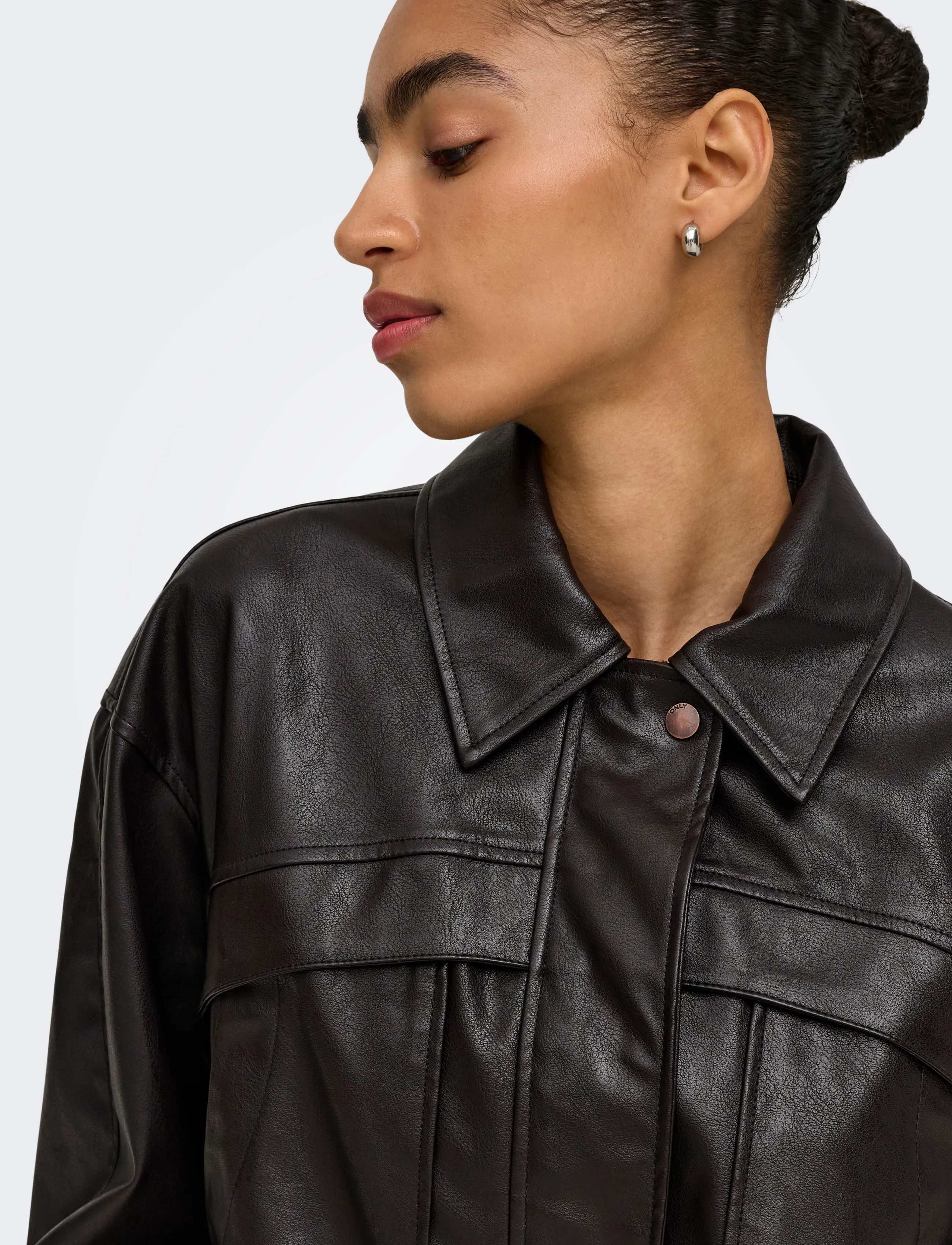 ONLY - ONLMELLE FAUX LEATHER JACKET OTW - chocolate torte - 5