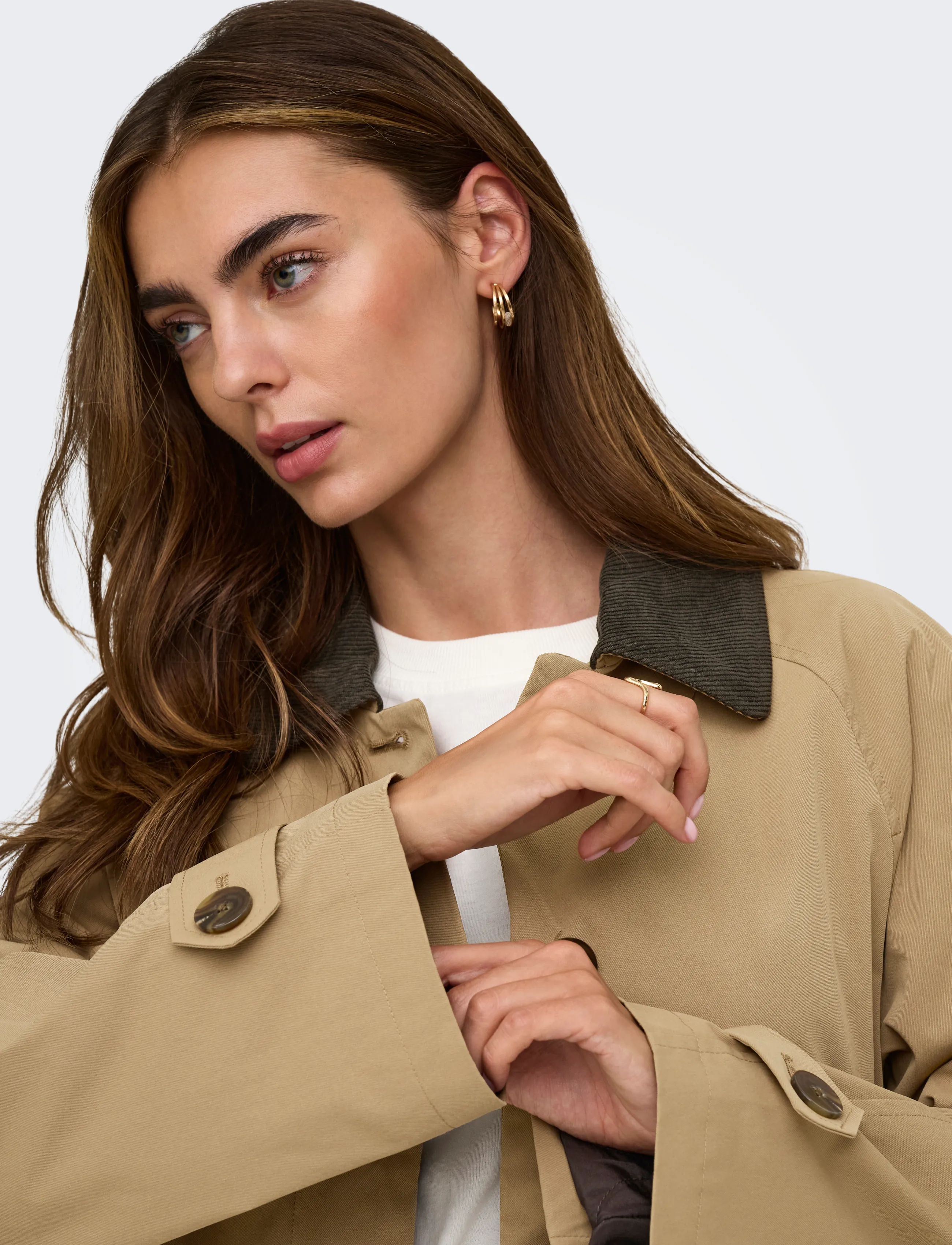 ONLY - ONLORCHID CORD MIX COAT OTW - leichte mäntel - otter - 5