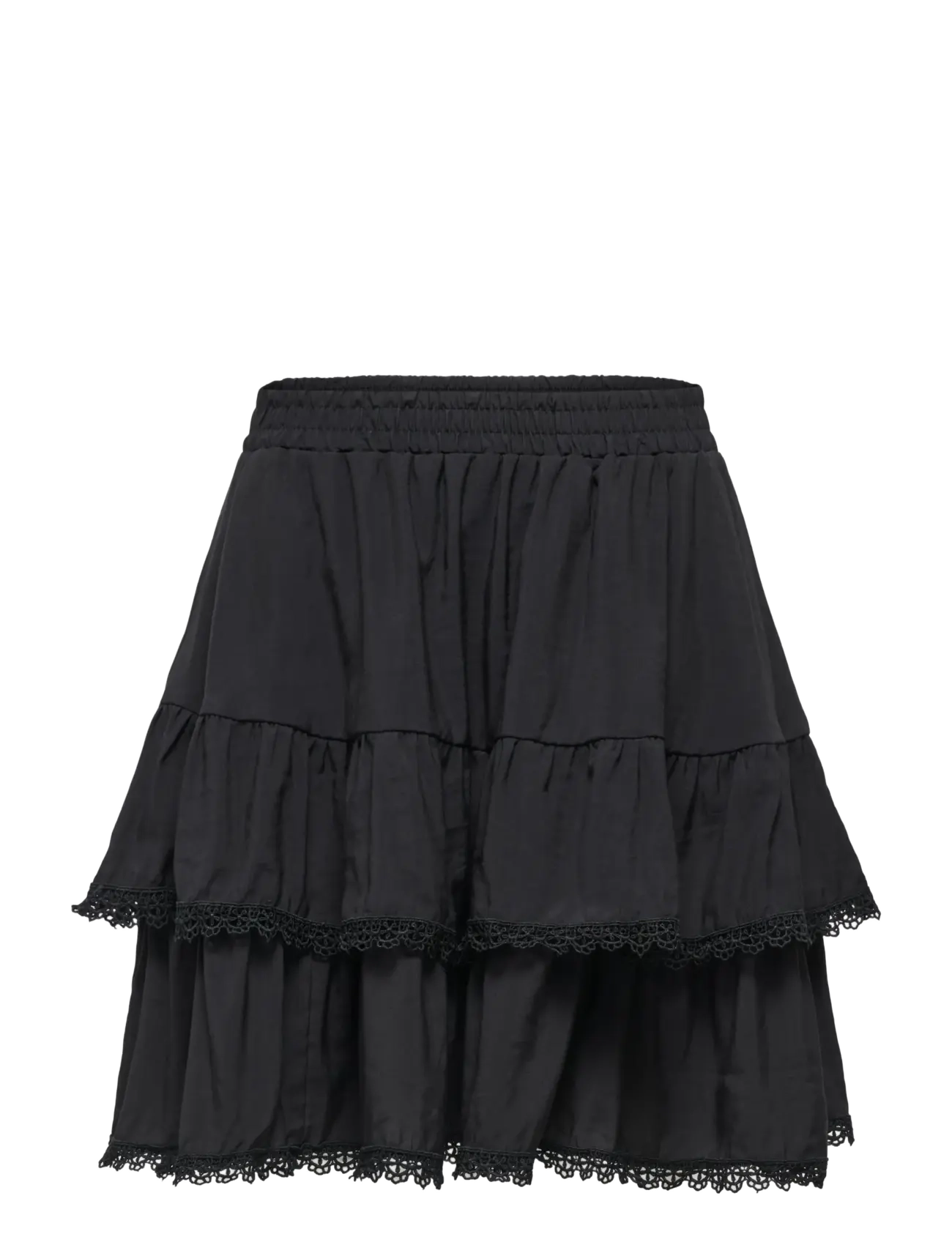 ONLY ONLLUNA LAYER SHORT SKIRT WVN - Skirts - BLACK / black