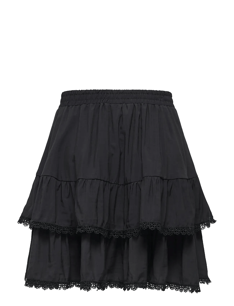 ONLY - ONLLUNA LAYER SHORT SKIRT WVN - kurze röcke - black - 1
