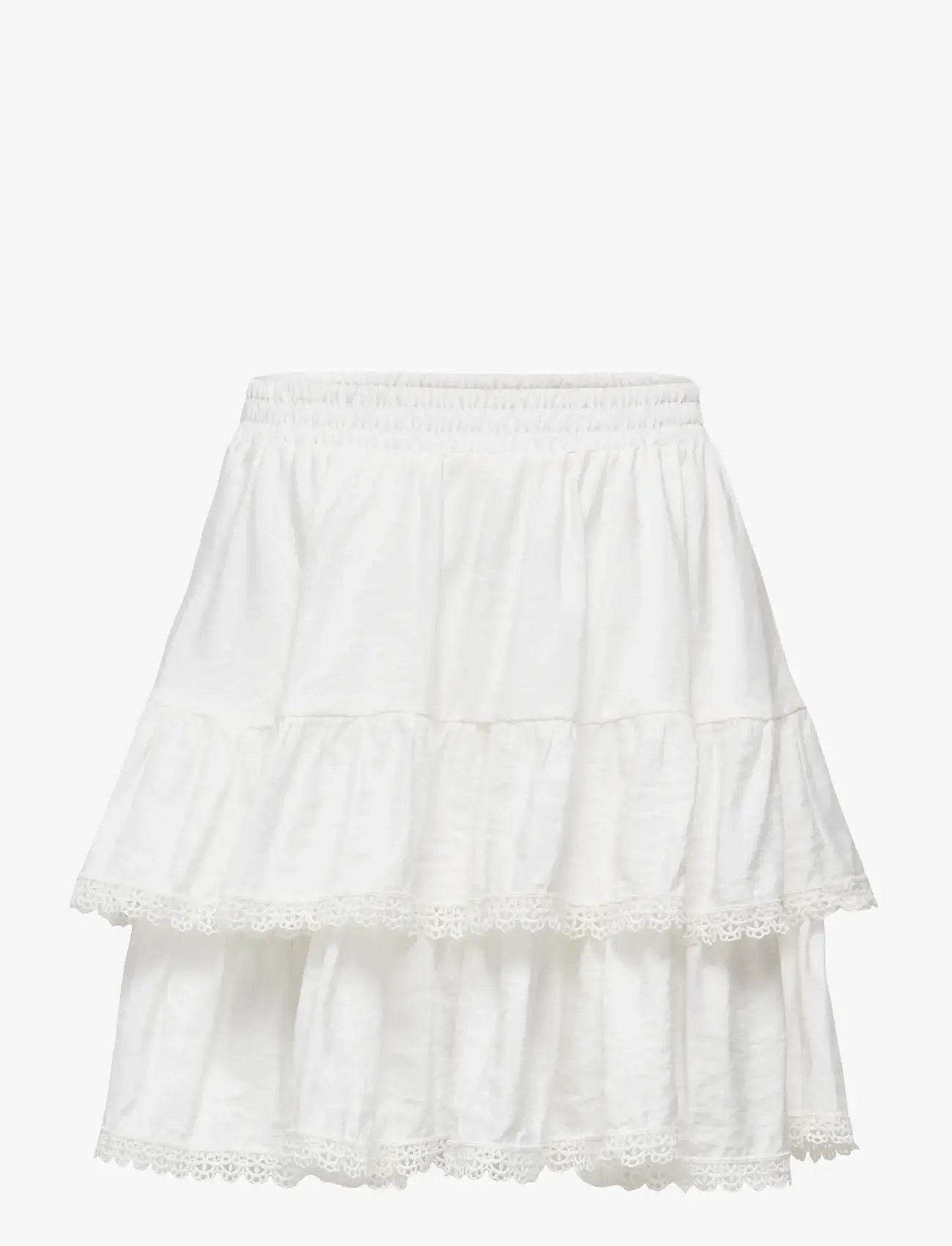 ONLY - ONLLUNA LAYER SHORT SKIRT WVN - korte nederdele - cloud dancer - 0