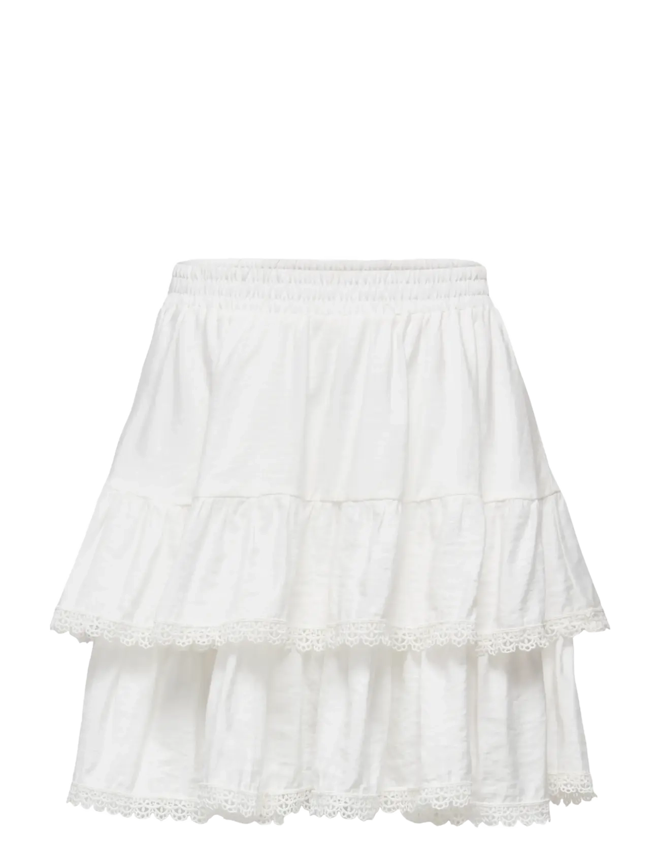 ONLY ONLLUNA LAYER SHORT SKIRT WVN - Korte nederdele - CLOUD DANCER / white