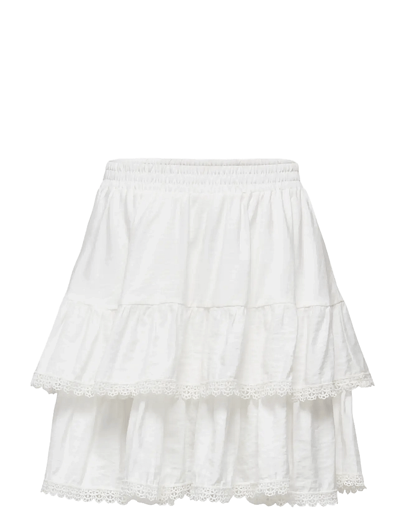 ONLY - ONLLUNA LAYER SHORT SKIRT WVN - kurze röcke - cloud dancer - 0