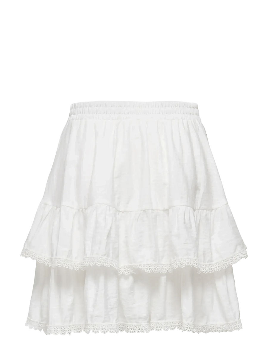ONLY - ONLLUNA LAYER SHORT SKIRT WVN - kurze röcke - cloud dancer - 1