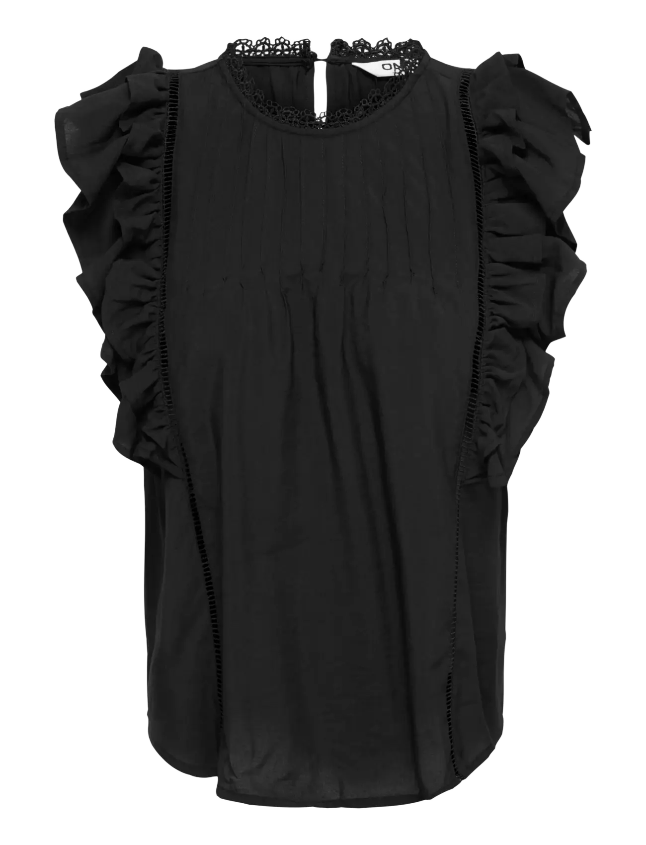 ONLY Onlluna Sl Frill Oberteil Wvn Schwarz - M - Damen