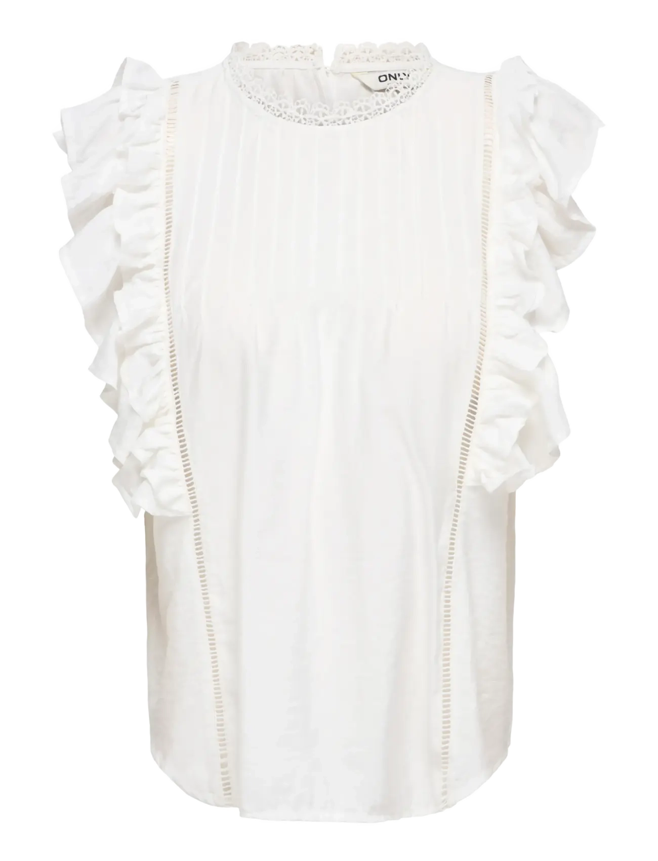 ONLY ONLLUNA SL FRILL TOP WVN - Blusen & Hemden - CLOUD DANCER / white