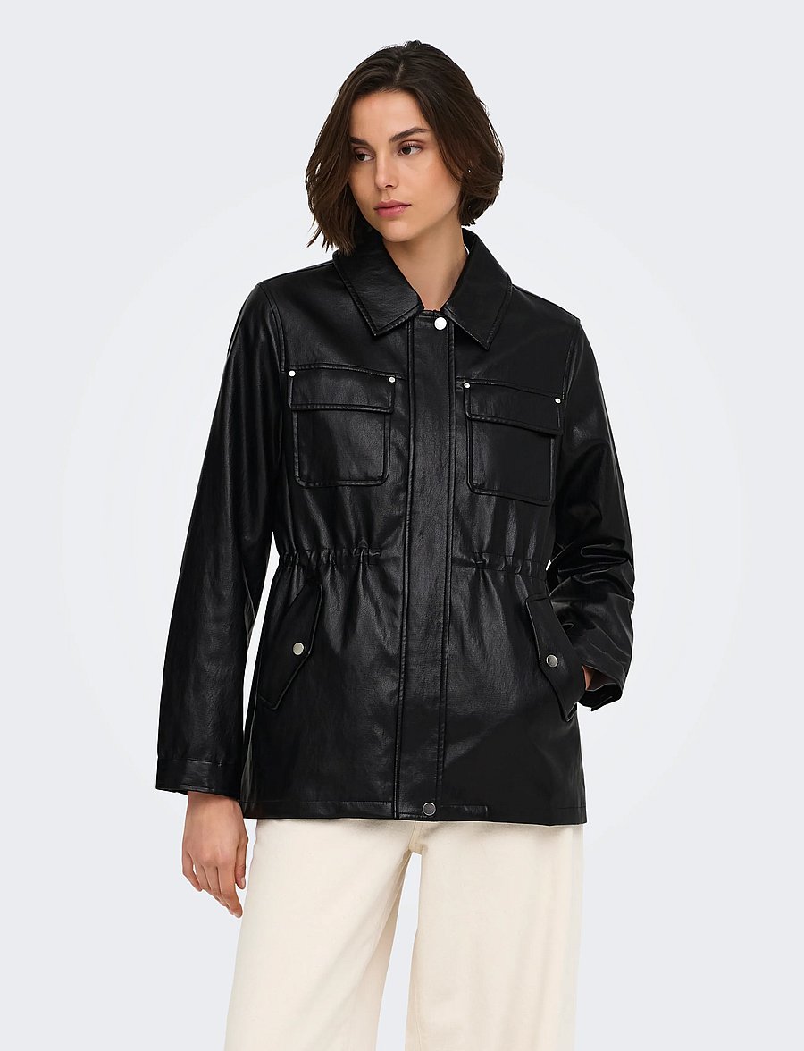 ONLY - ONLMINI FAUX LEATH STRING JACKET CC OTW - black - 0