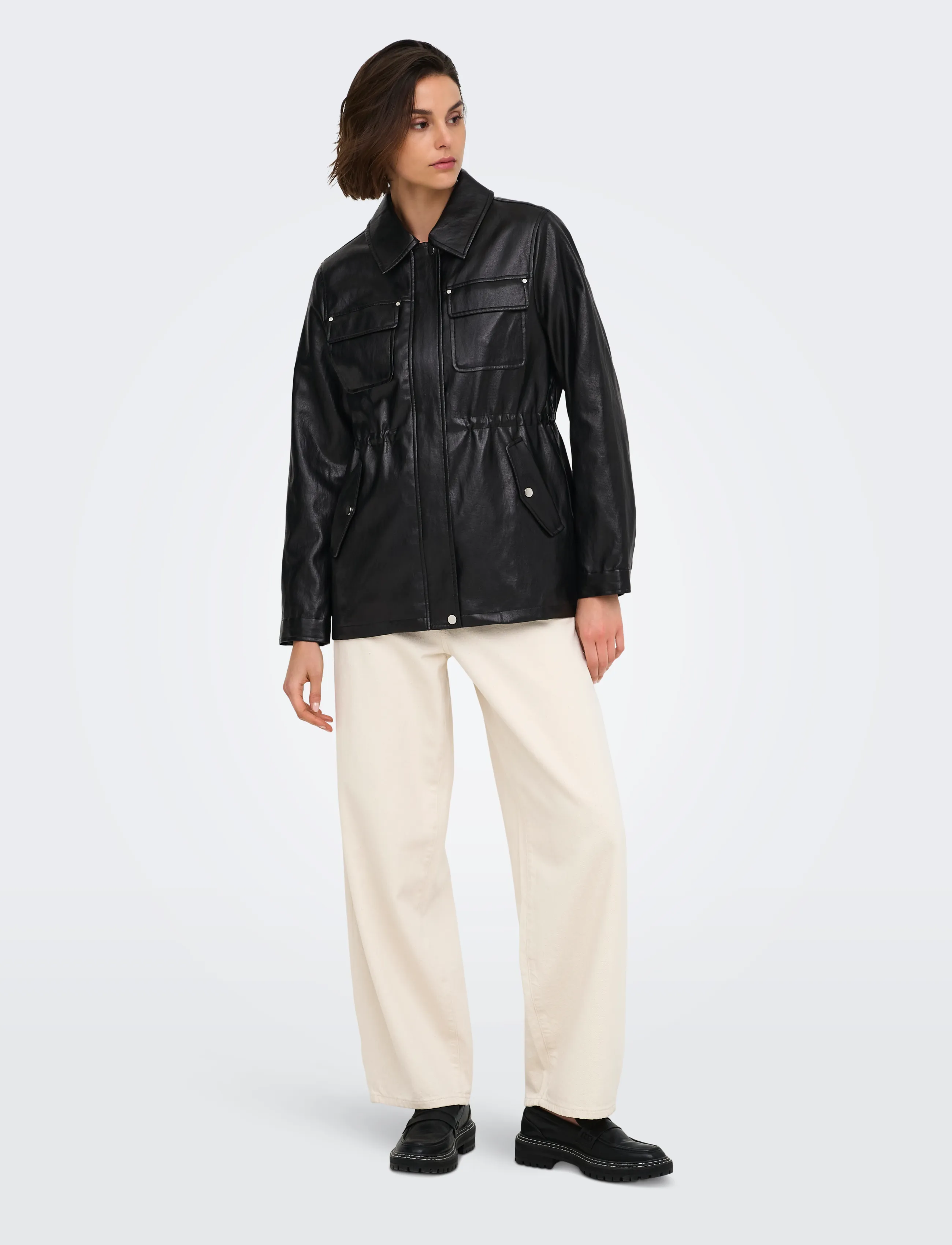 ONLY - ONLMINI FAUX LEATH STRING JACKET CC OTW - black - 4
