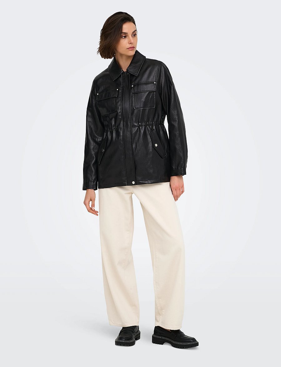 ONLY - ONLMINI FAUX LEATH STRING JACKET CC OTW - black - 4