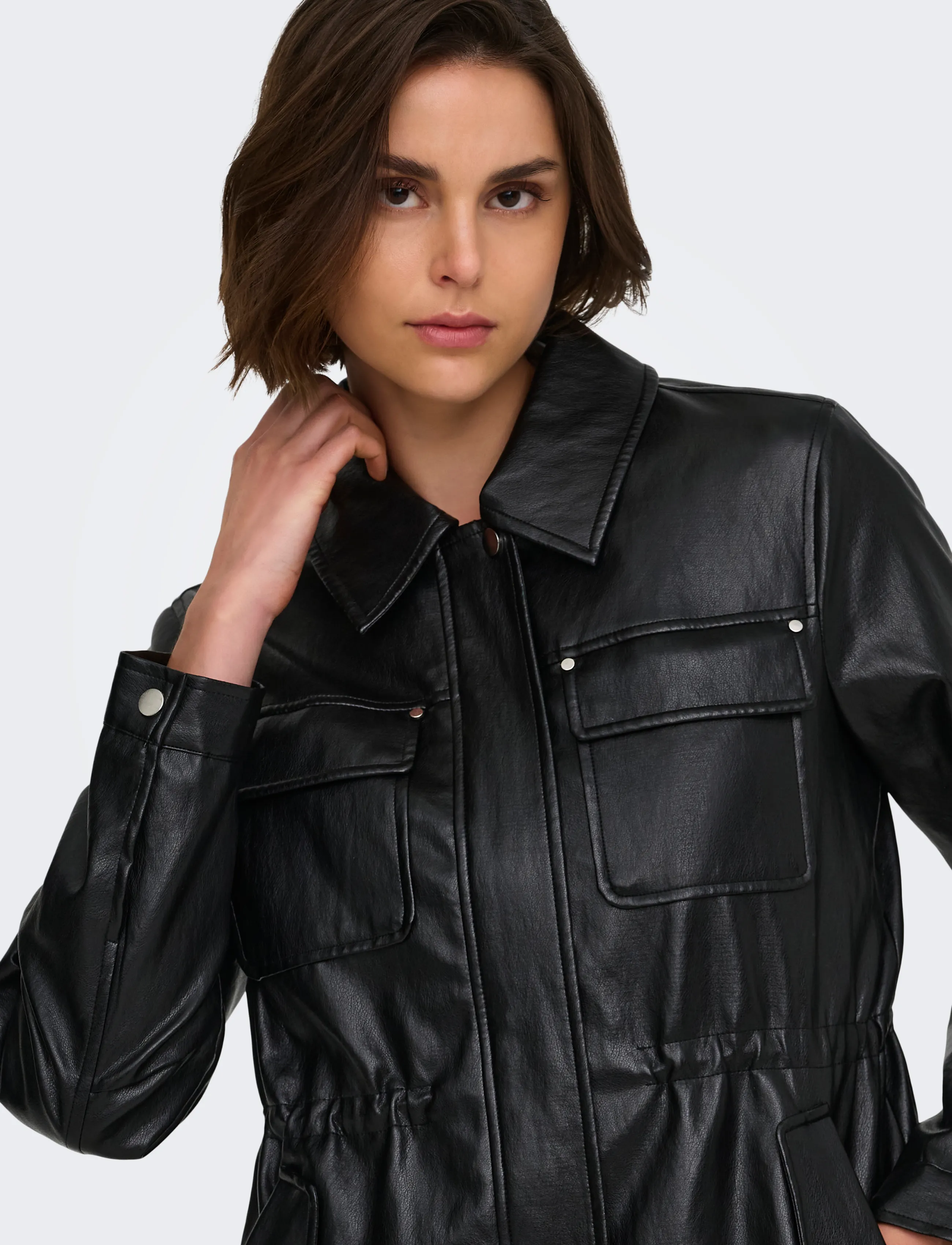 ONLY - ONLMINI FAUX LEATH STRING JACKET CC OTW - black - 5
