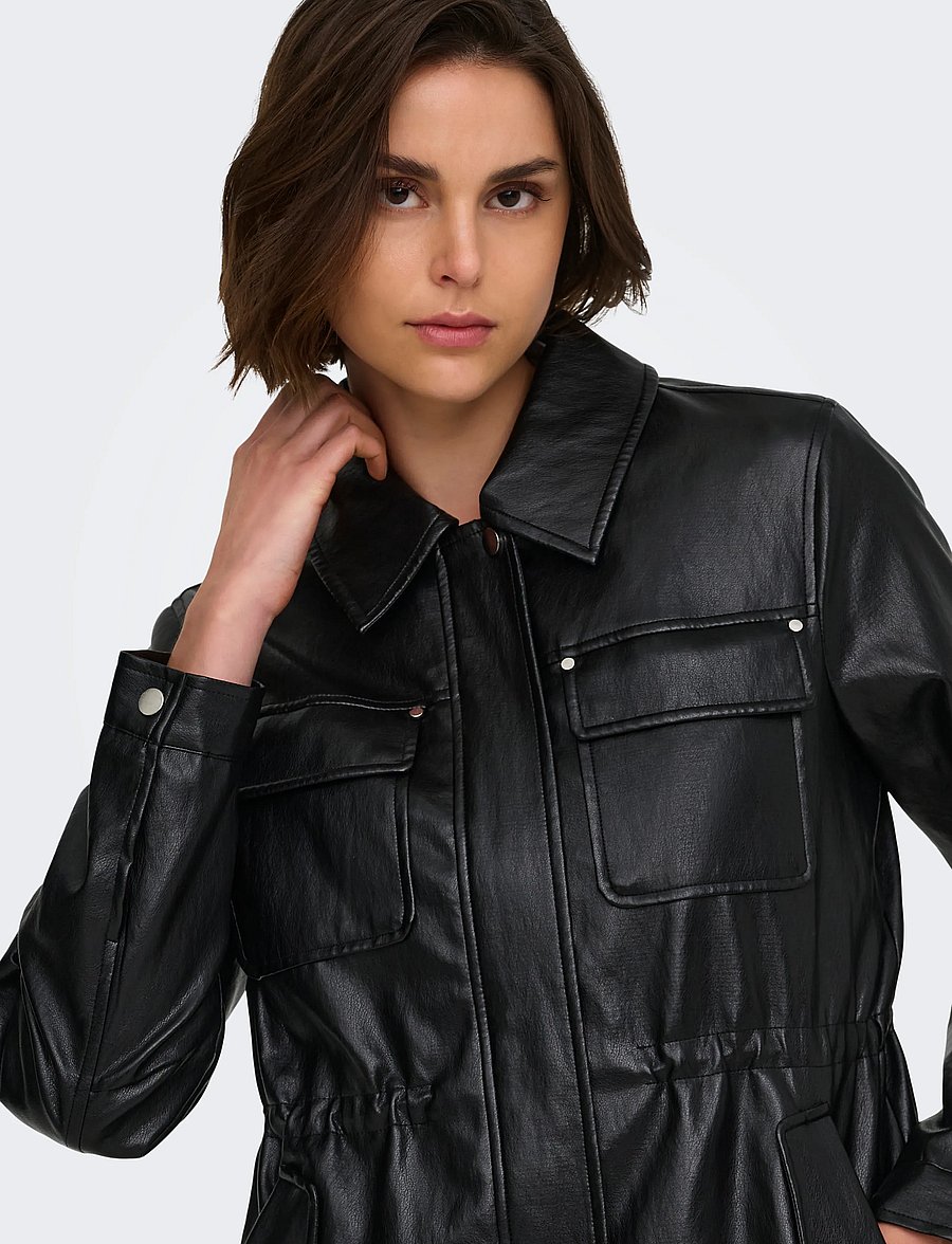 ONLY - ONLMINI FAUX LEATH STRING JACKET CC OTW - black - 5