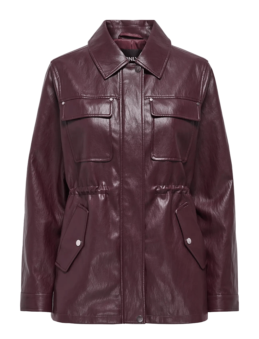 ONLY - ONLMINI FAUX LEATH STRING JACKET CC OTW - decadent chocolate - 1