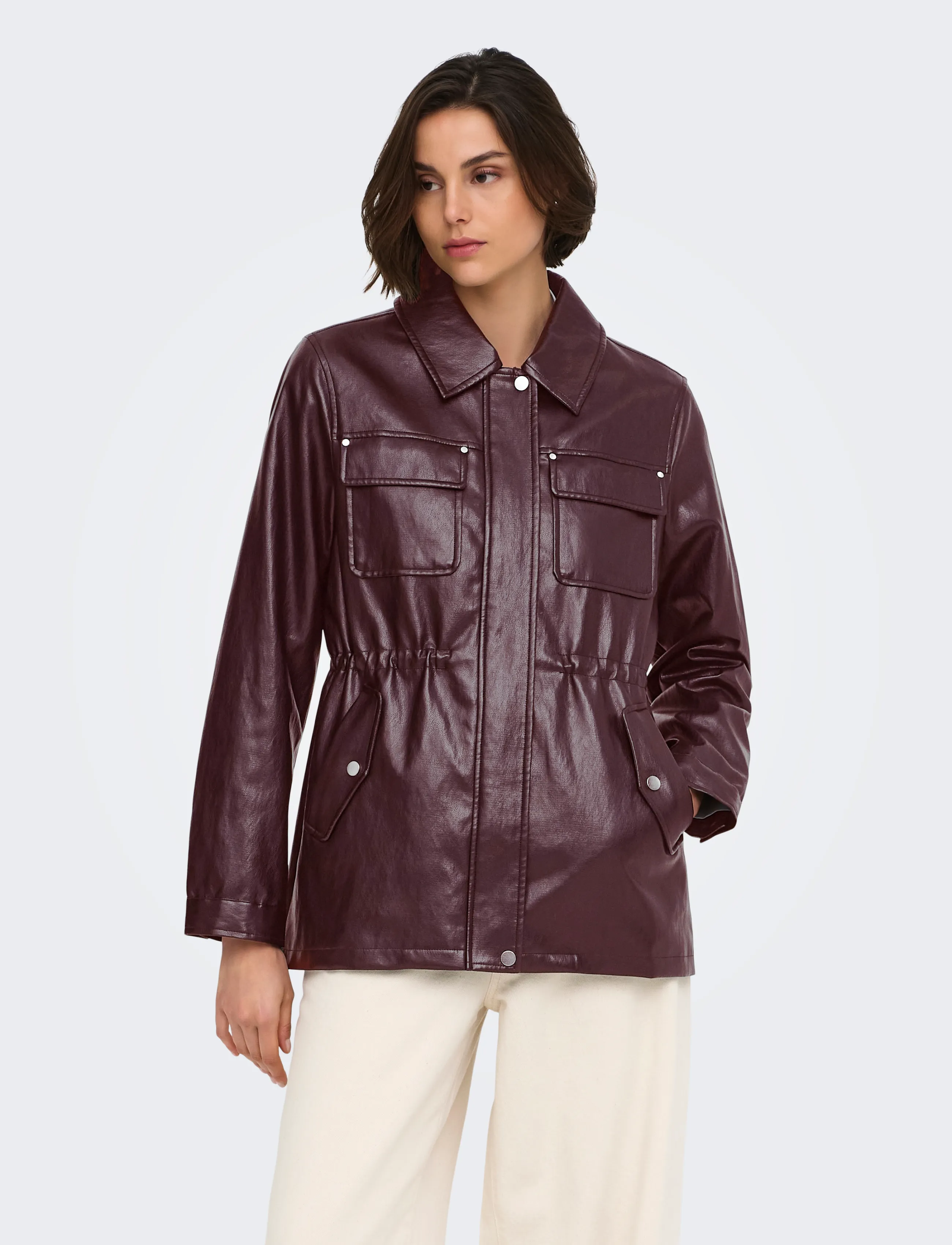 ONLY Onlmini Faux Leath String Jacket Cc Otw, XL, Jackets, Braun - Leather, Frauen