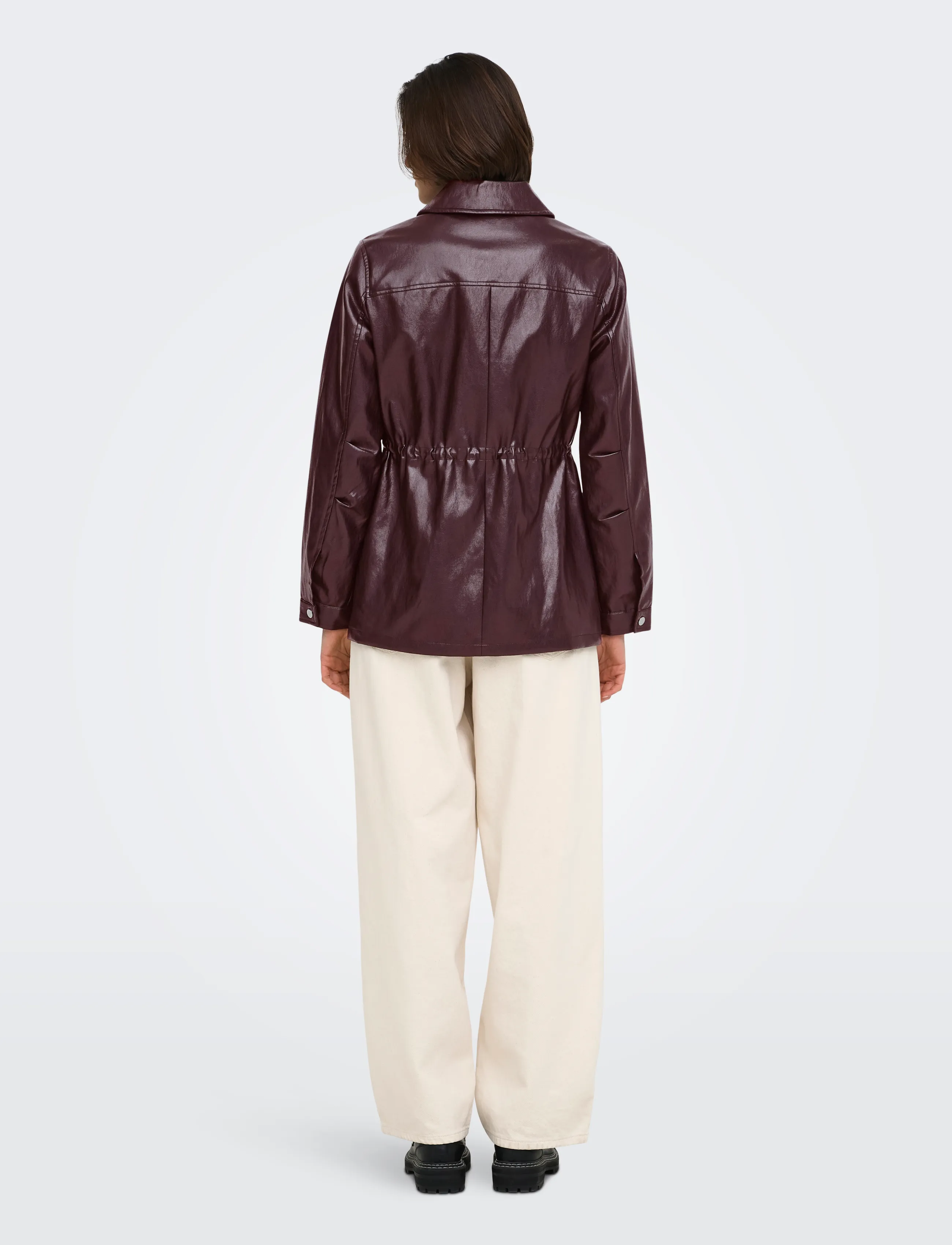ONLY - ONLMINI FAUX LEATH STRING JACKET CC OTW - decadent chocolate - 3