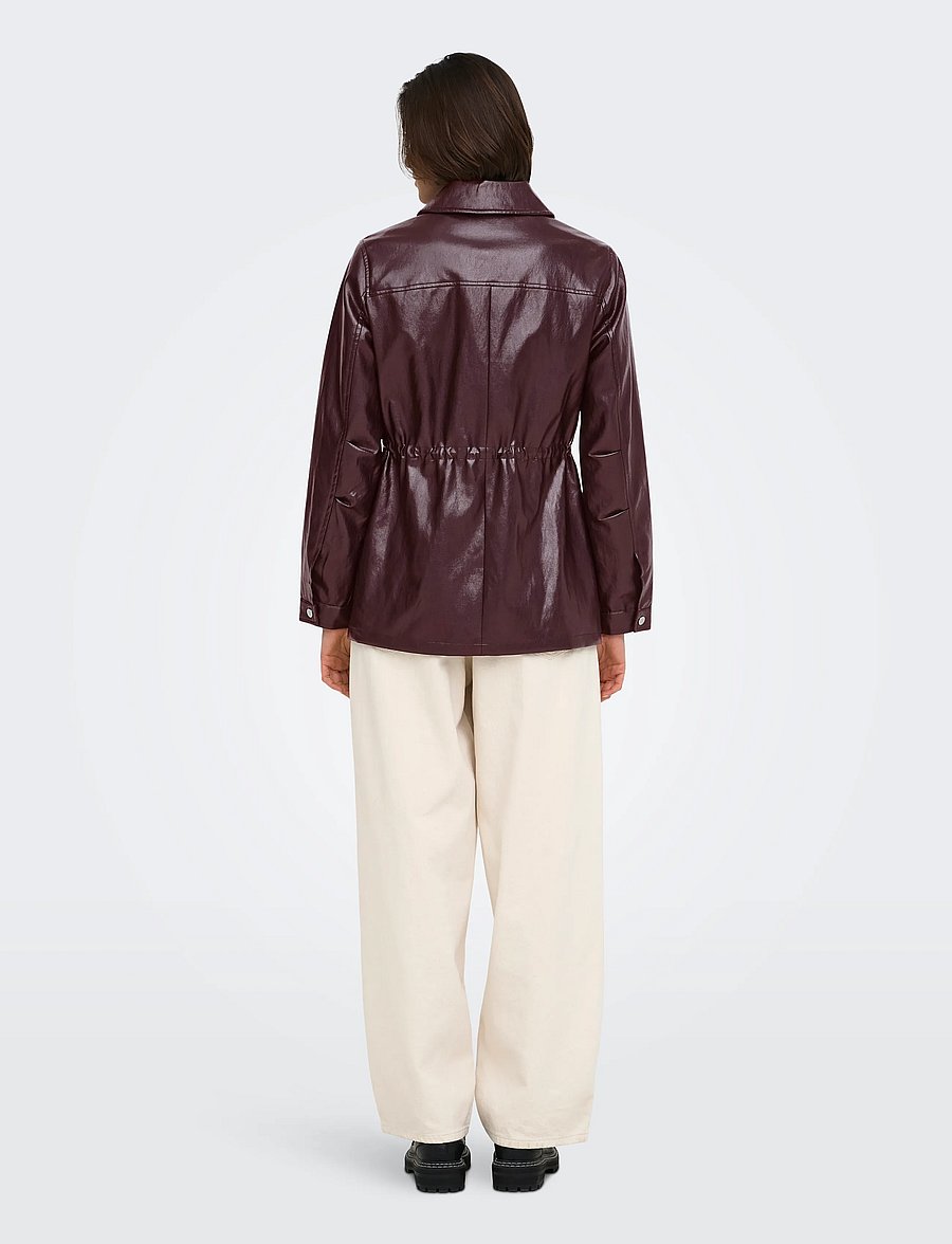 ONLY - ONLMINI FAUX LEATH STRING JACKET CC OTW - decadent chocolate - 3