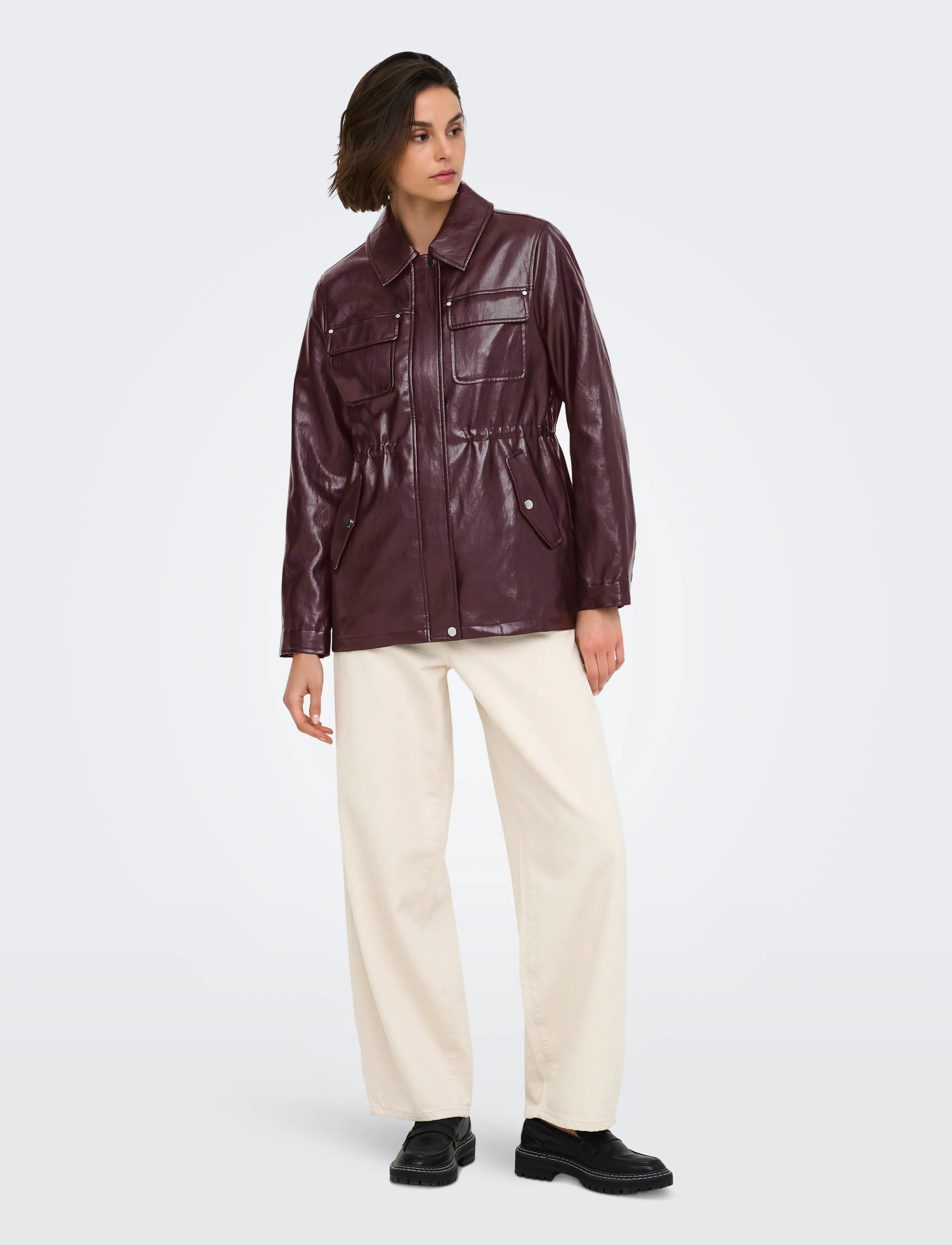 ONLY - ONLMINI FAUX LEATH STRING JACKET CC OTW - decadent chocolate - 4