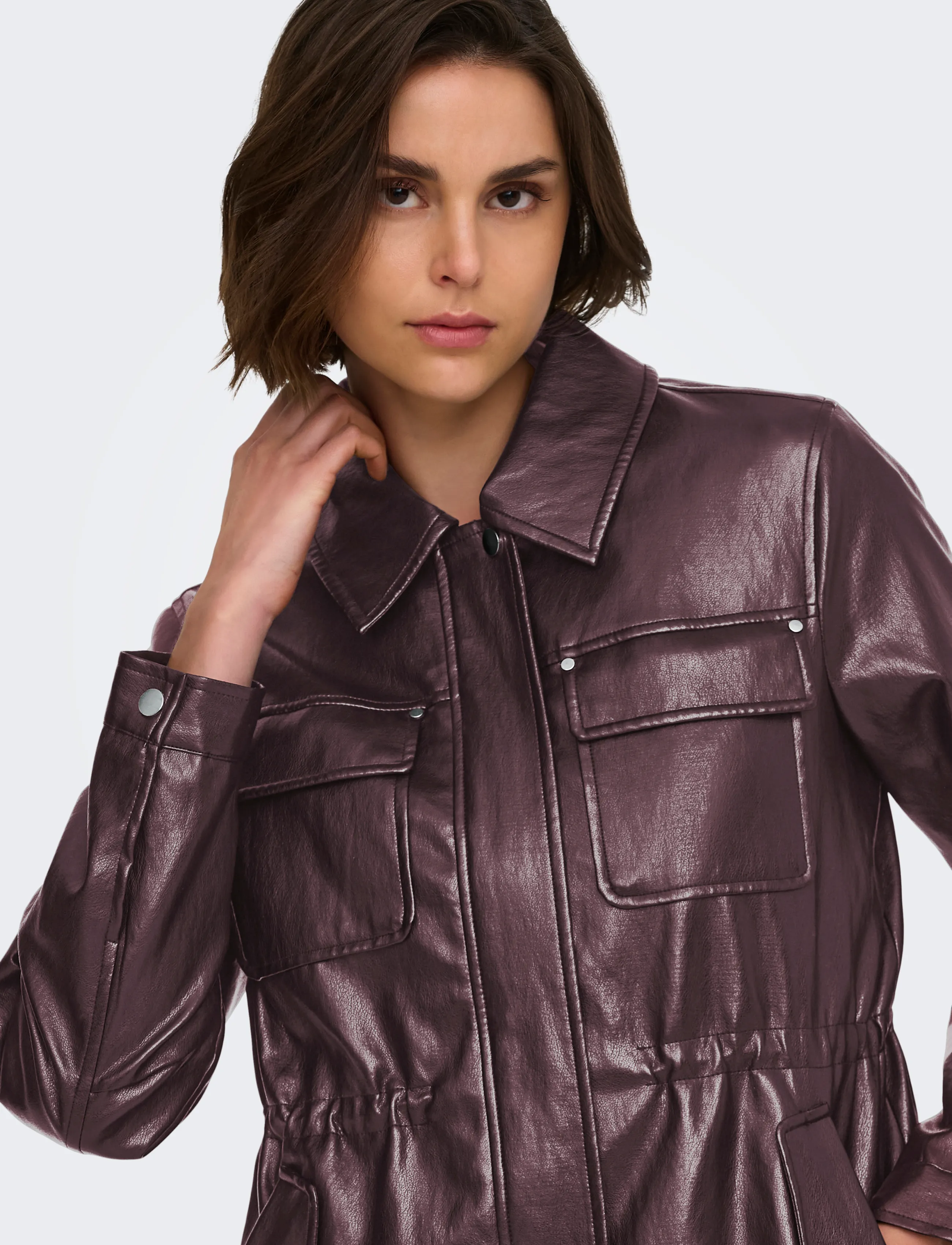 ONLY - ONLMINI FAUX LEATH STRING JACKET CC OTW - decadent chocolate - 5