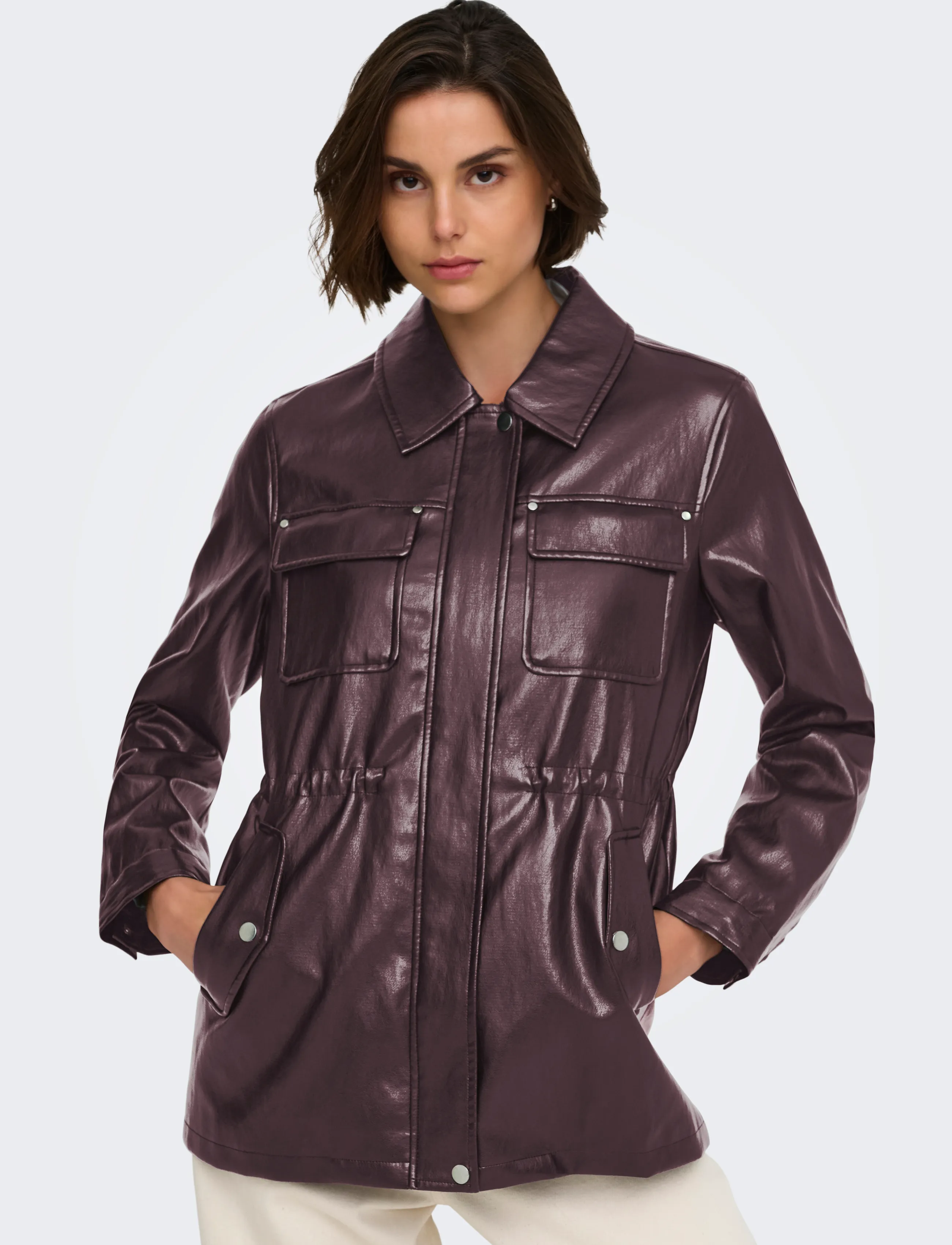 ONLY Onlmini Faux Leath String Jacket Cc Otw dam – bild 6
