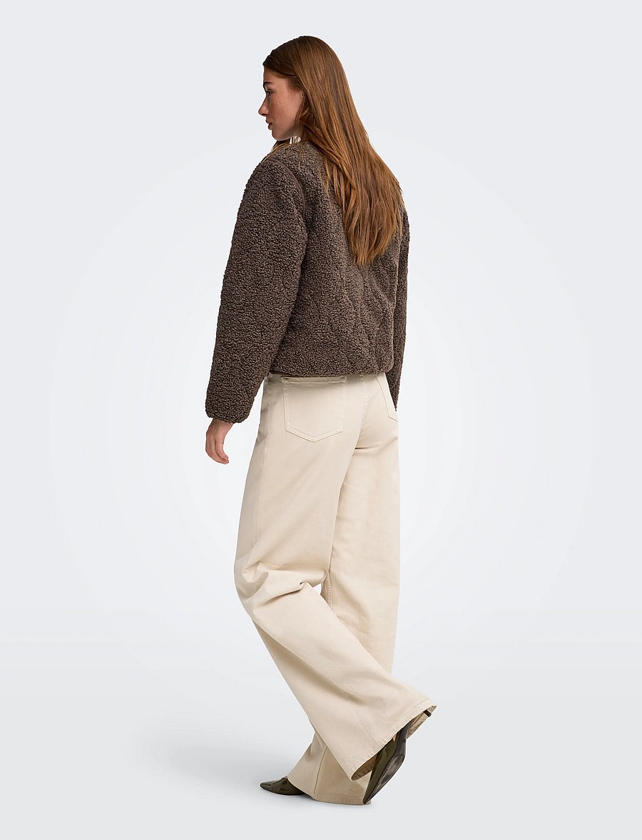 ONLY - ONLINES TEDDY JACKET CC OTW - fuskpäls - chocolate martini - 3