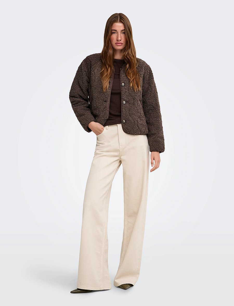ONLY - ONLINES TEDDY JACKET CC OTW - fuskpäls - chocolate martini - 4
