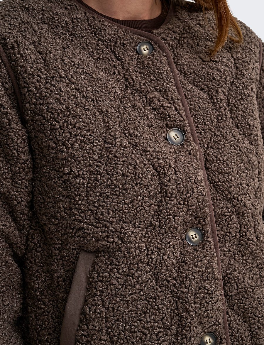 ONLY - ONLINES TEDDY JACKET CC OTW - fuskpäls - chocolate martini - 5