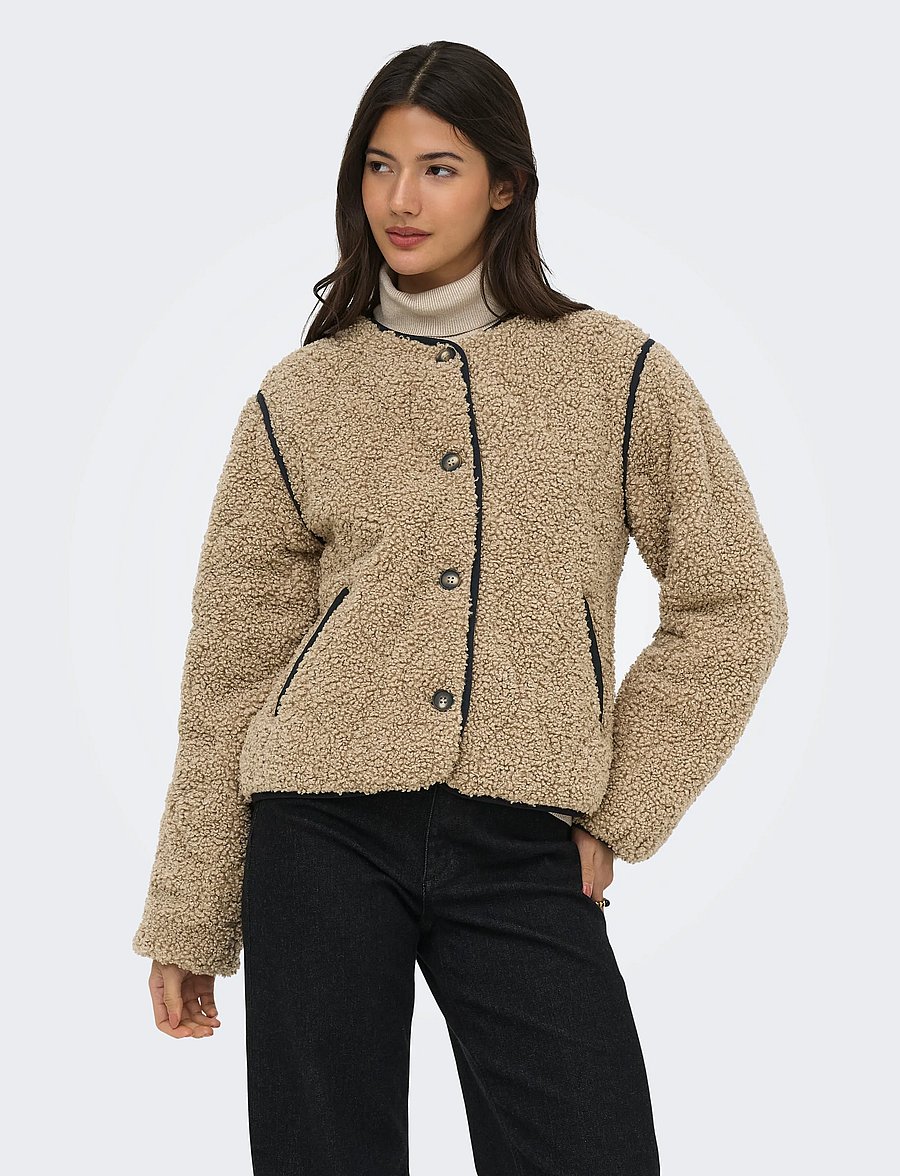 ONLY - ONLINES TEDDY JACKET CC OTW - kunstpelz - tigers eye - 0