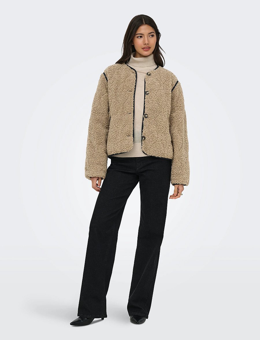 ONLY - ONLINES TEDDY JACKET CC OTW - kunstpelz - tigers eye - 4