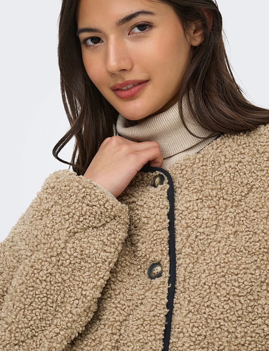 ONLY - ONLINES TEDDY JACKET CC OTW - kunstpelz - tigers eye - 5