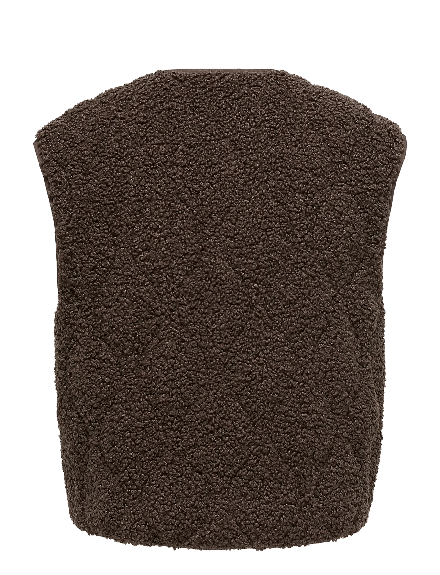 ONLY - ONLINES TEDDY WAISTCOAT CC OTW - fleece- und teddy-westen - chocolate martini - 2