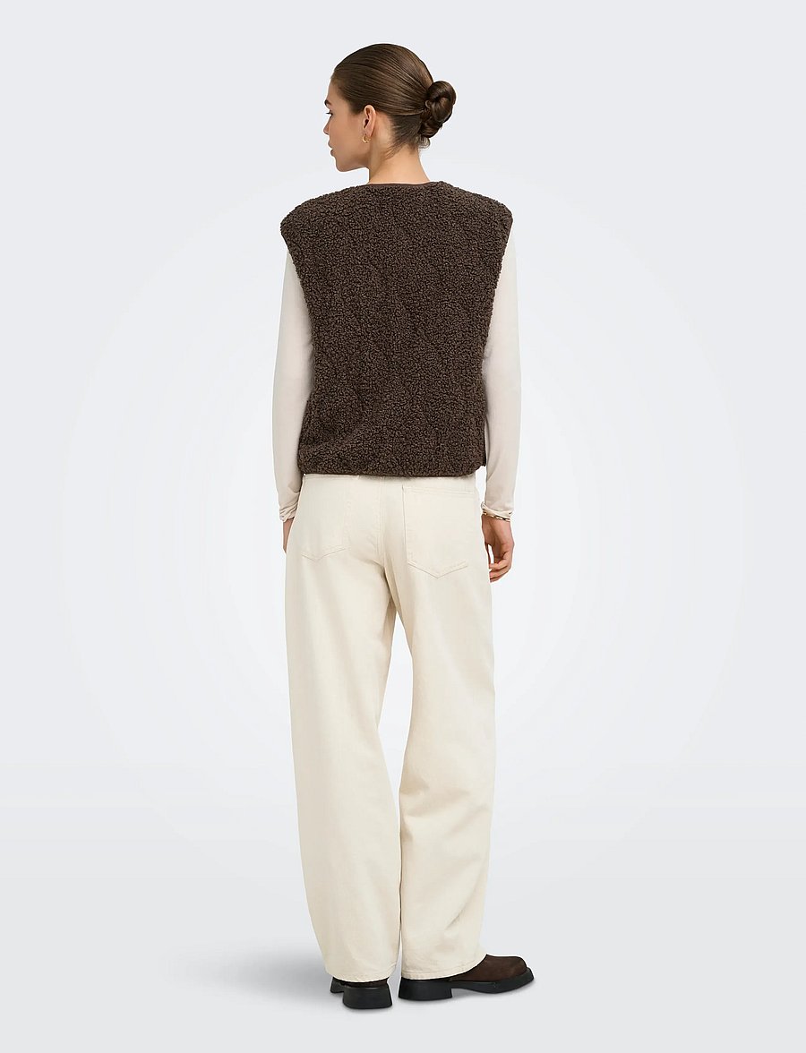 ONLY - ONLINES TEDDY WAISTCOAT CC OTW - fleece- und teddy-westen - chocolate martini - 3